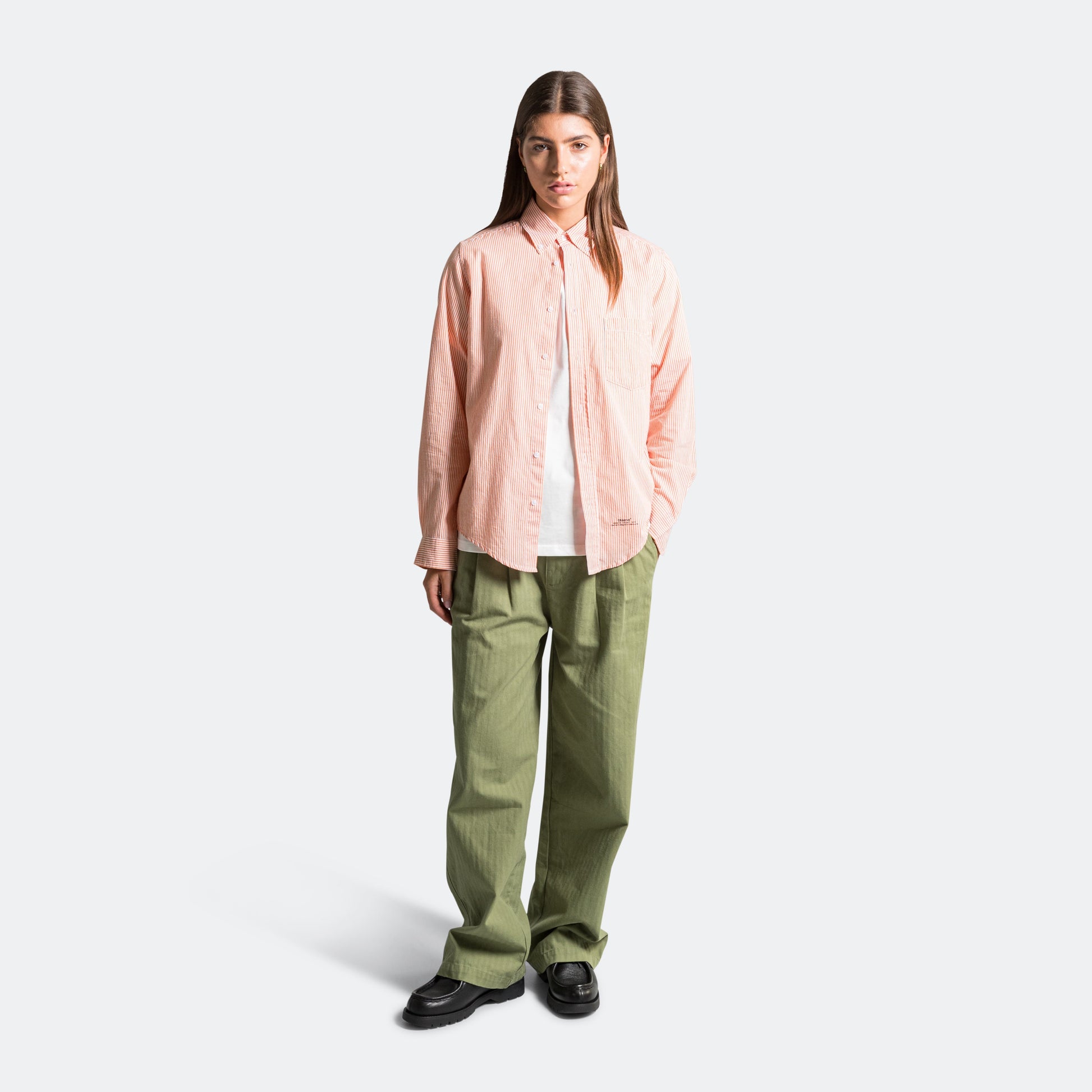 Pinstripe Oxford Shirt - Orange