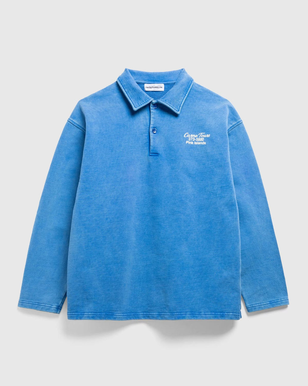 Carne Tours Long-Sleeve Polo Washed Blue