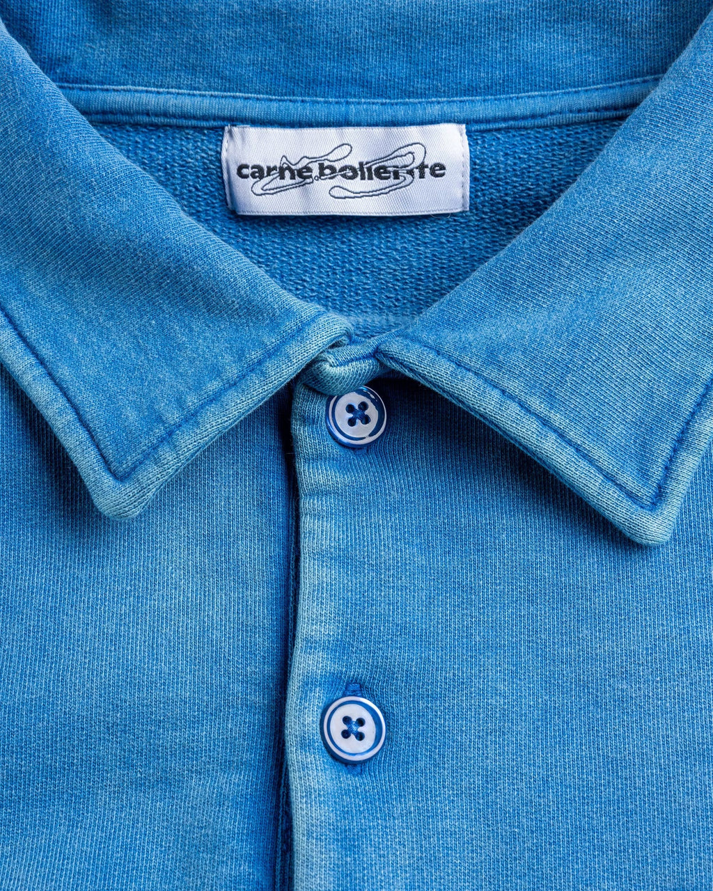 Carne Tours Long-Sleeve Polo Washed Blue
