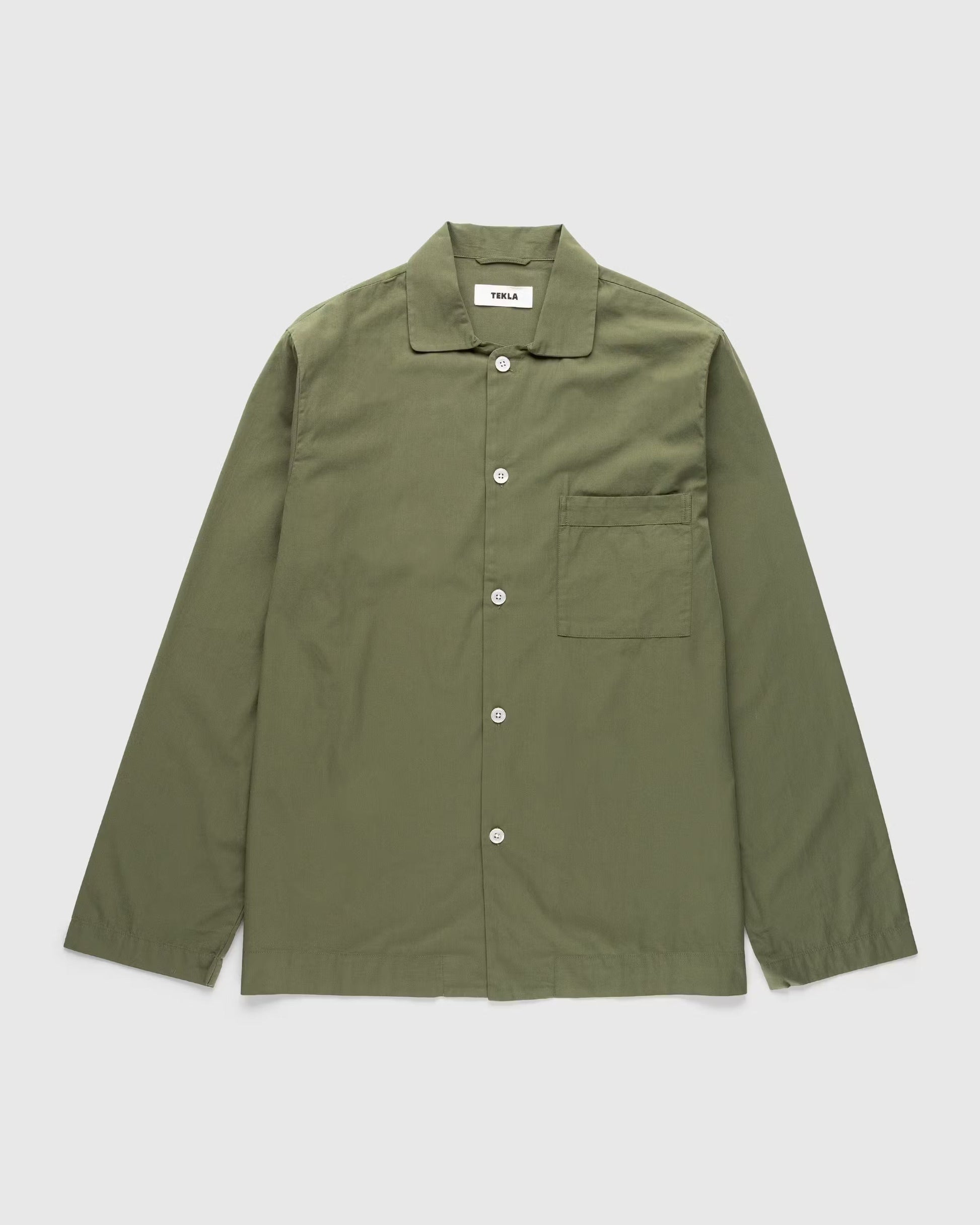 Poplin Pyjamas Shirt Boro Stripes - Olive