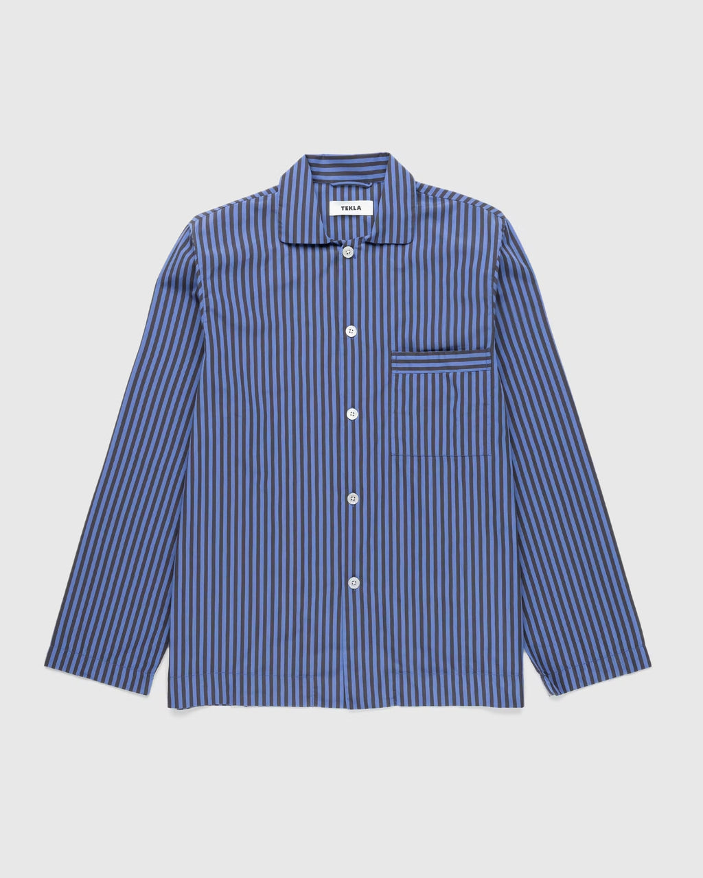 Poplin Pyjamas Shirt Boro Stripes - Slate Blue