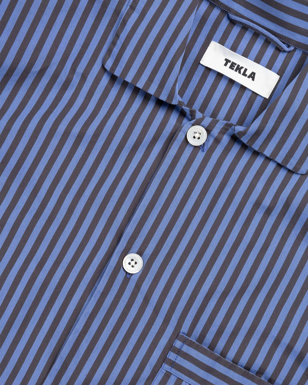 Poplin Pyjamas Shirt Boro Stripes - Slate Blue