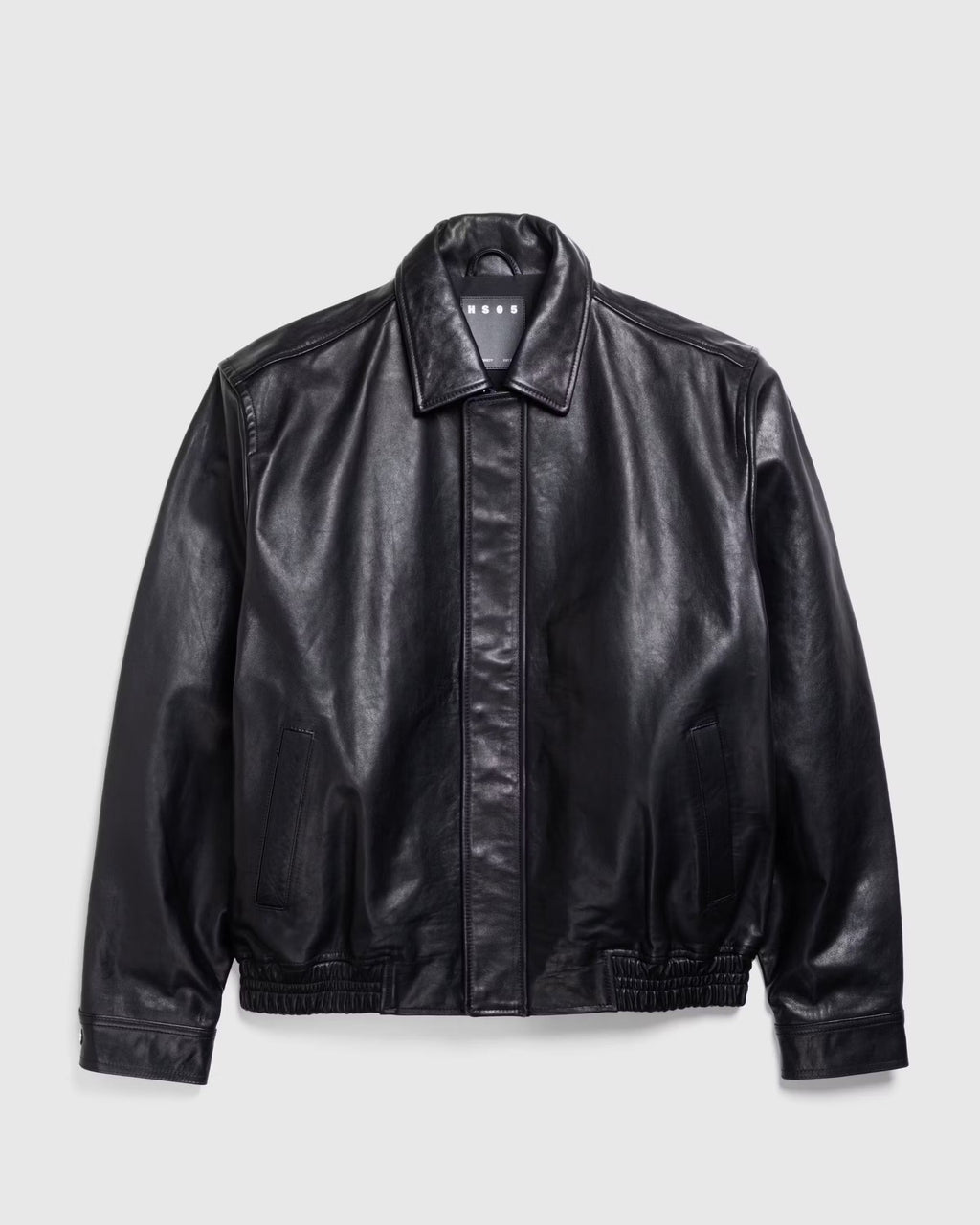 Waxed Leather Bomber Black
