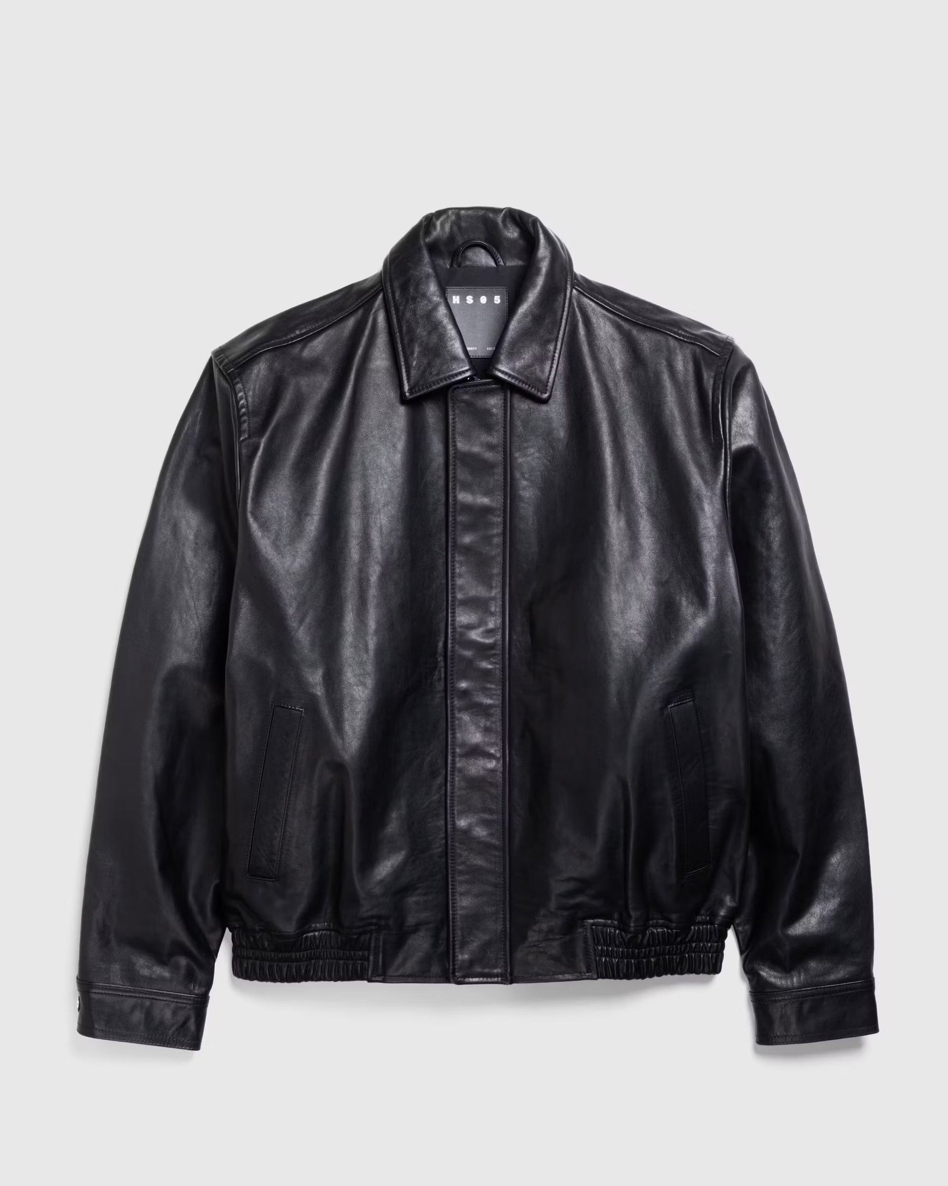 Waxed Leather Bomber Black