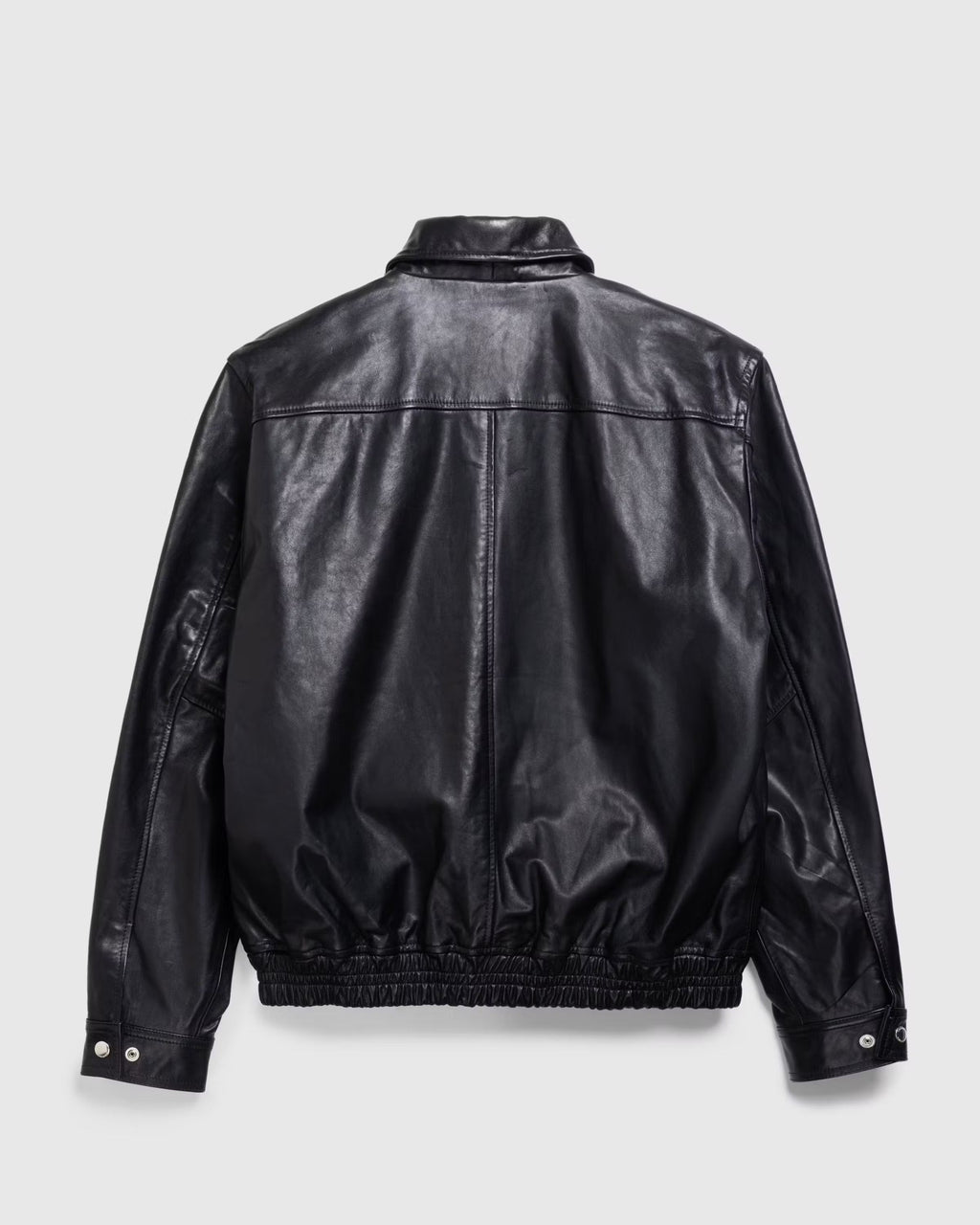 Waxed Leather Bomber Black
