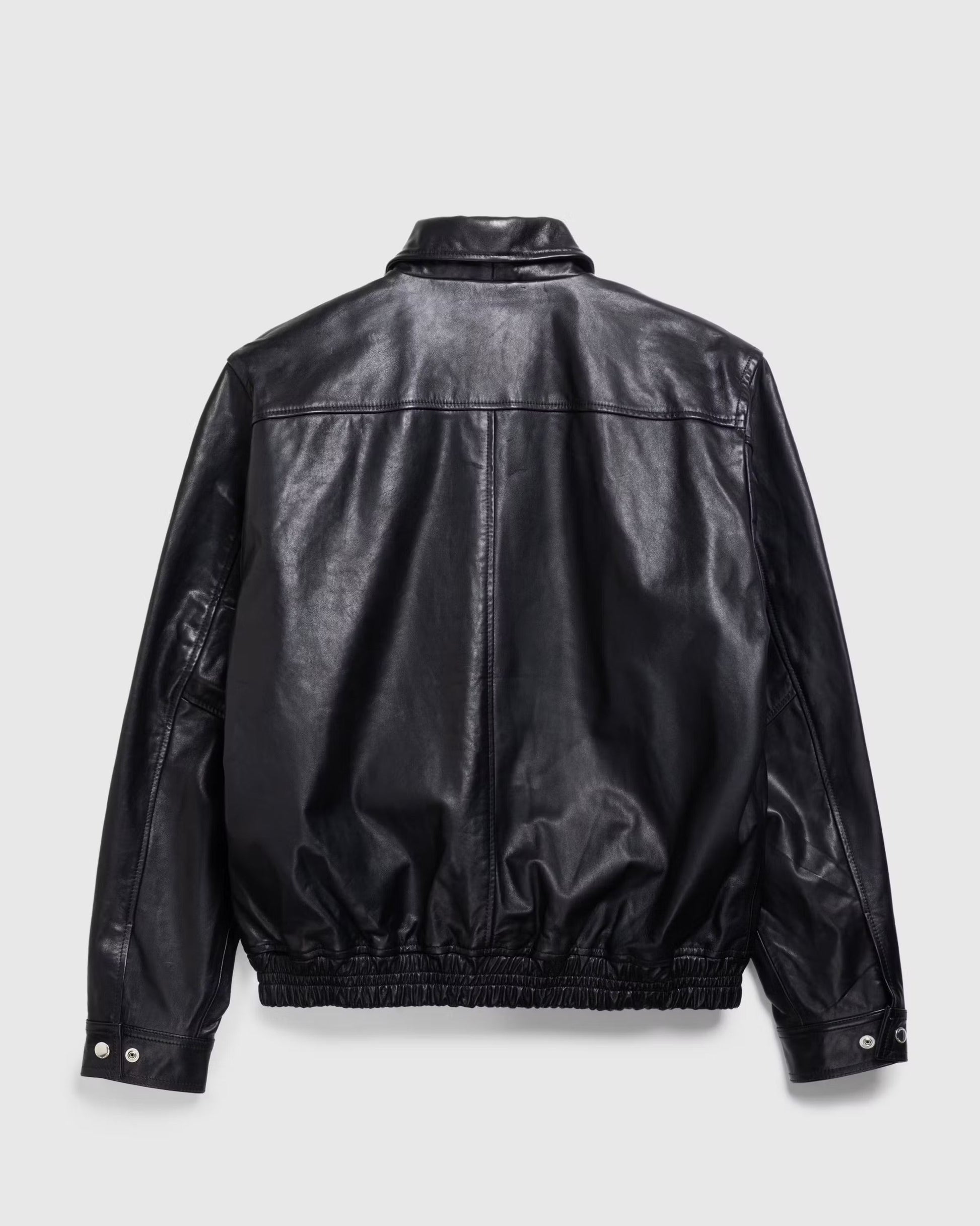 Waxed Leather Bomber Black