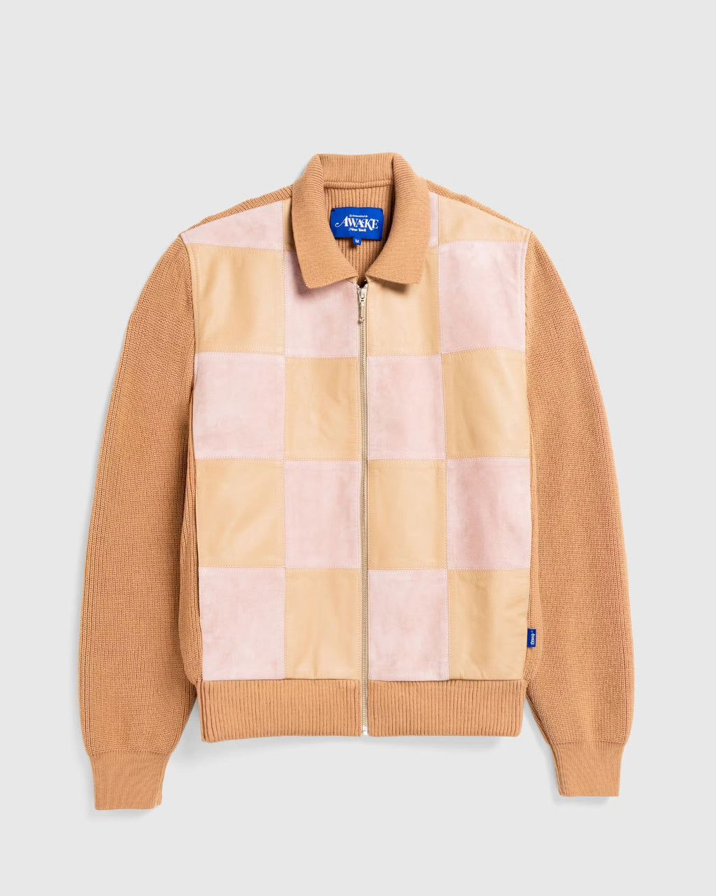 Checkerboard Zip Jacket Brown