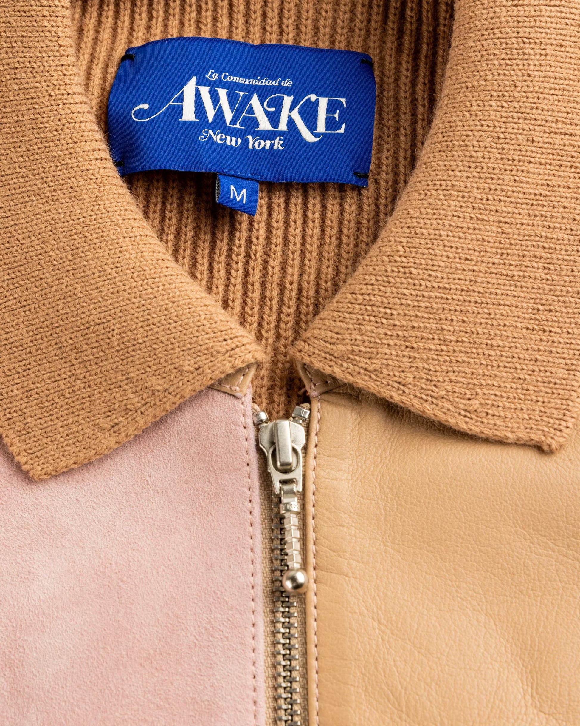 Checkerboard Zip Jacket Brown