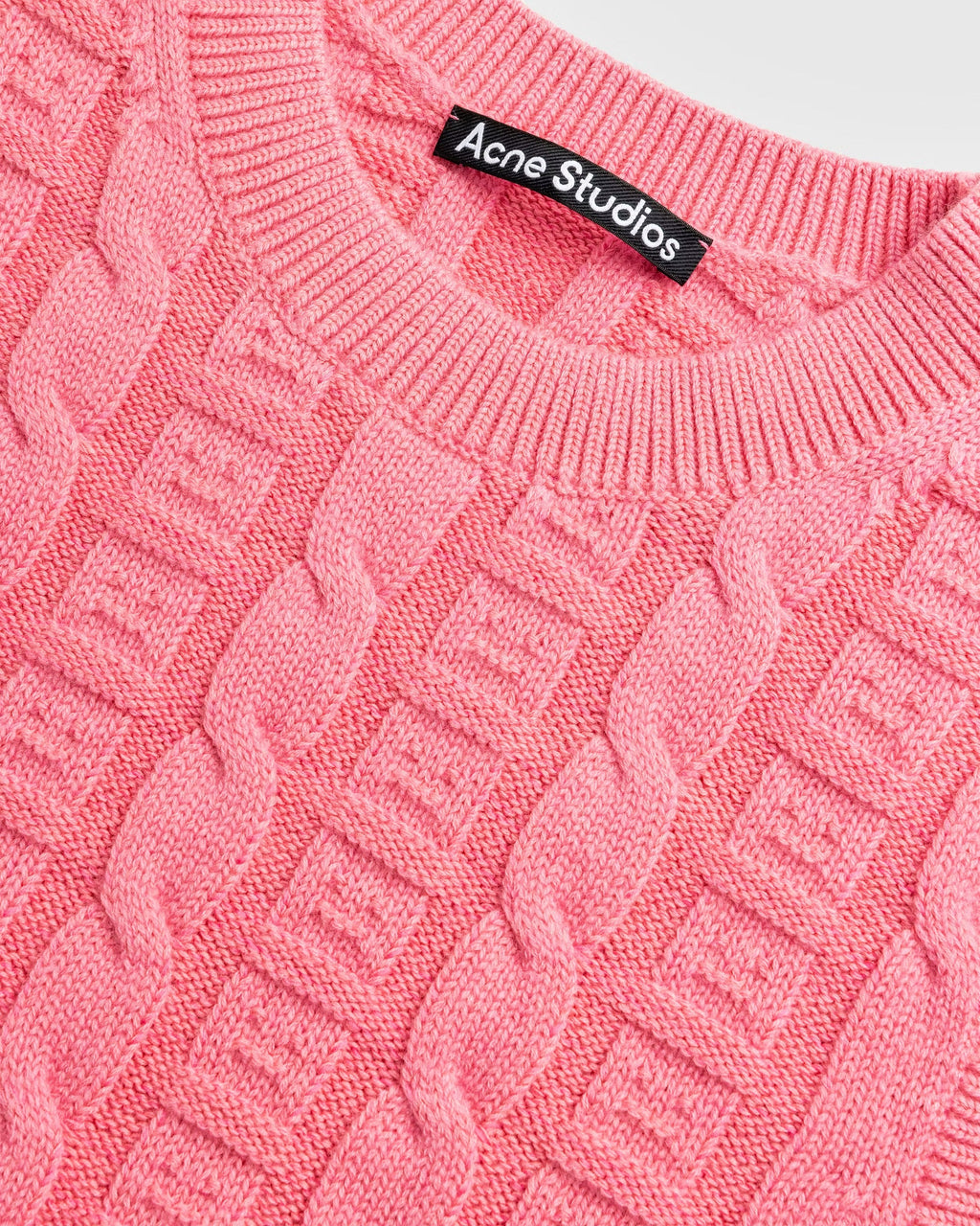 Cable Wool Sleeveless Jumper Tango Pink