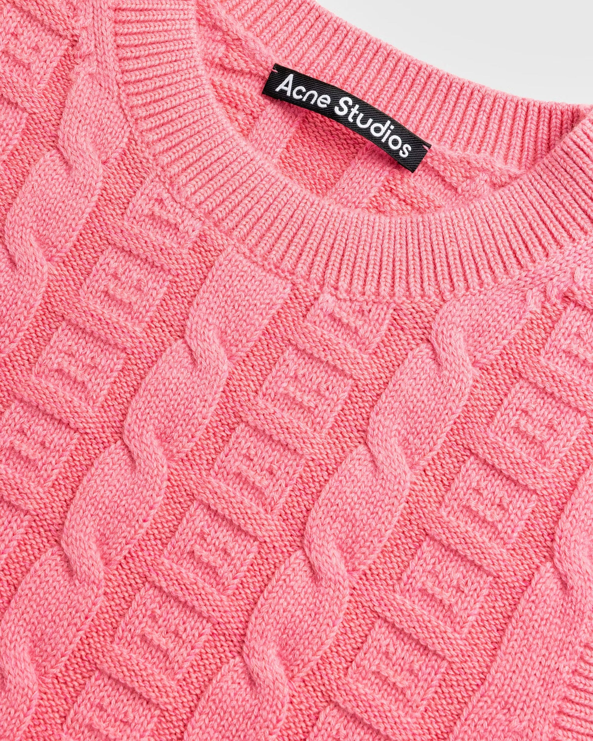 Cable Wool Sleeveless Jumper Tango Pink