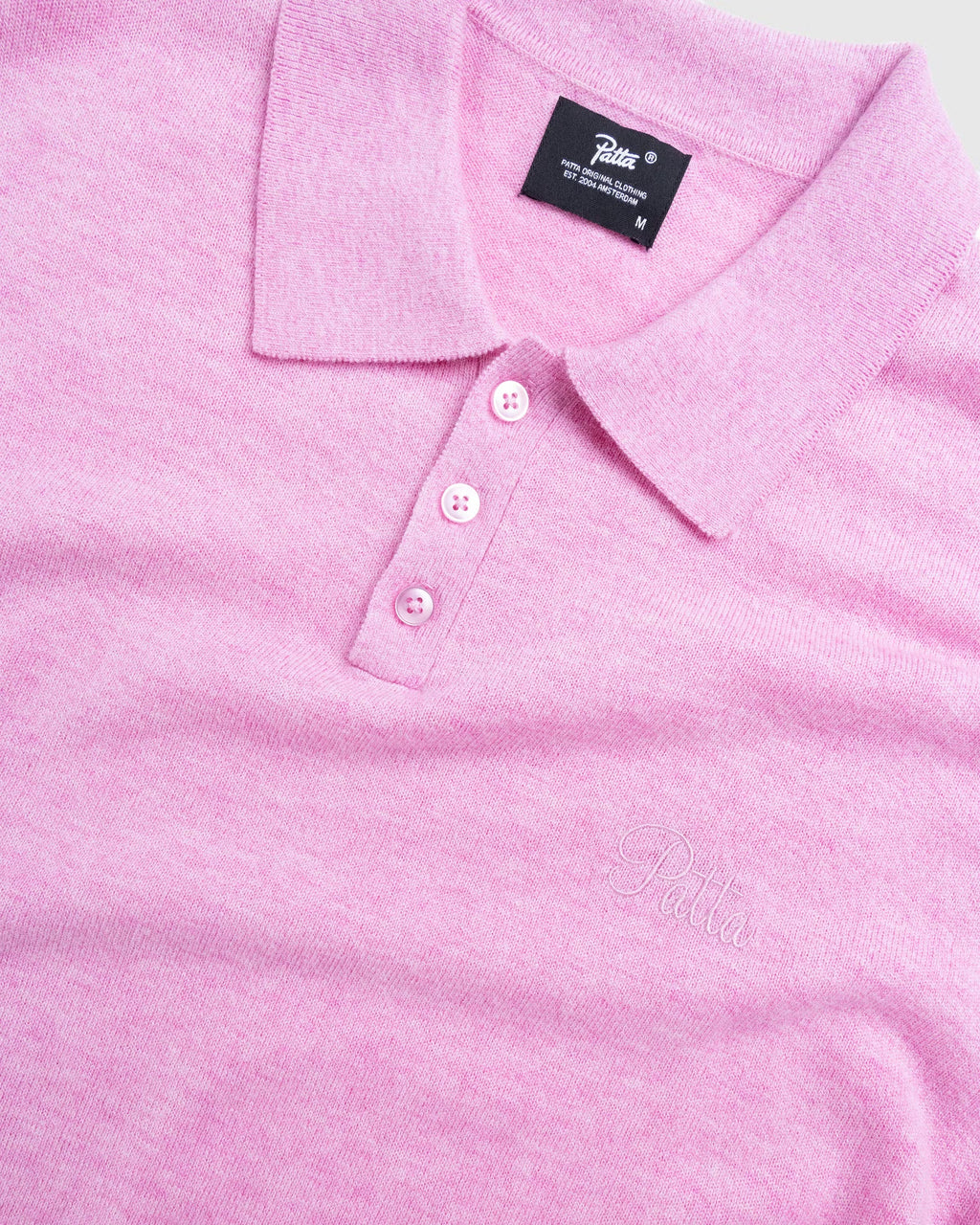 Knitted Wool Long-Sleeve Polo Shirt Very Berry