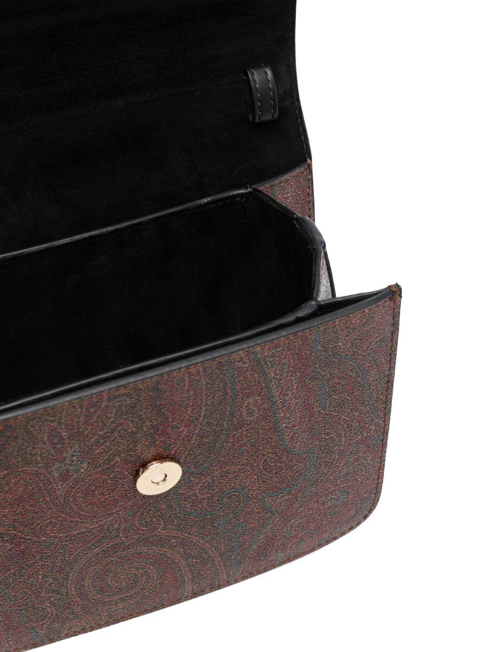 ETRO Paisley Print Luxe Leather Crossbody Bag, Dark Red with Gold-Tone Accents, Adjustable Strap for Women (Large)