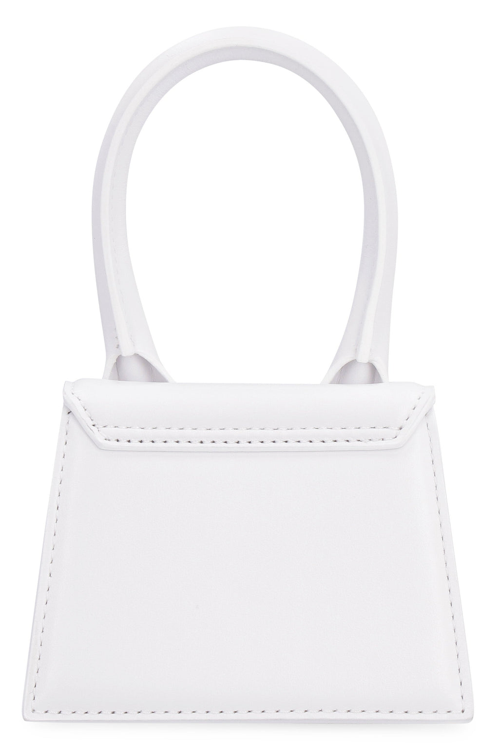 JACQUEMUS Mini Smooth Leather Handbag with Gold-Tone Hardware and Adjustable Strap - White, 12x8.5 cm