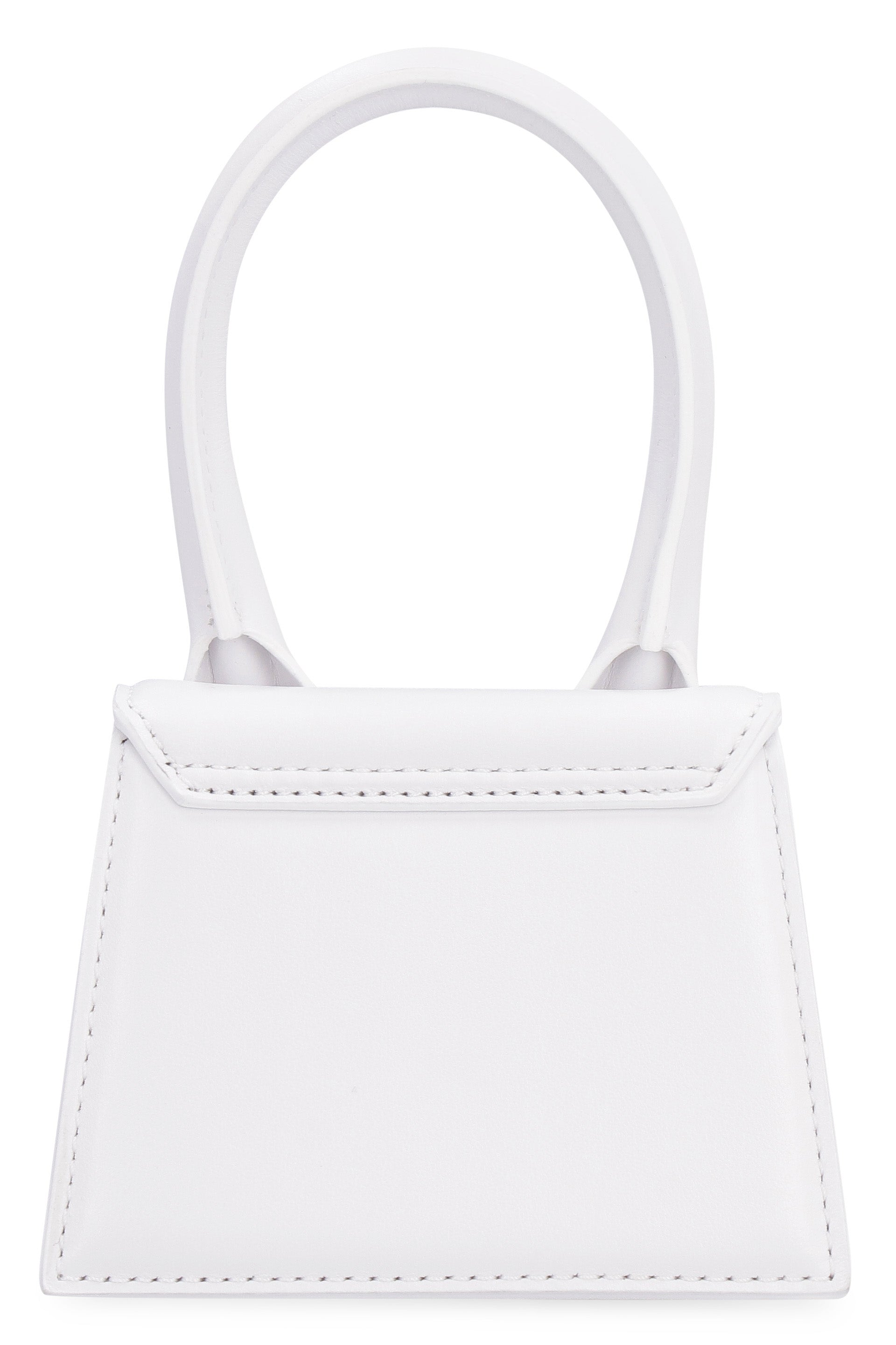 JACQUEMUS Mini Smooth Leather Handbag with Gold-Tone Hardware and Adjustable Strap - White, 12x8.5 cm