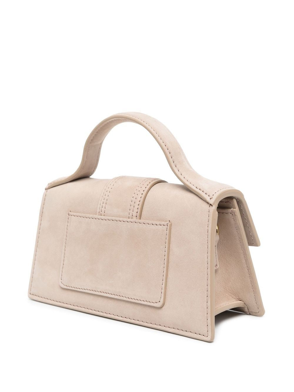 JACQUEMUS Mini Calfskin Satchel in Dark Beige
