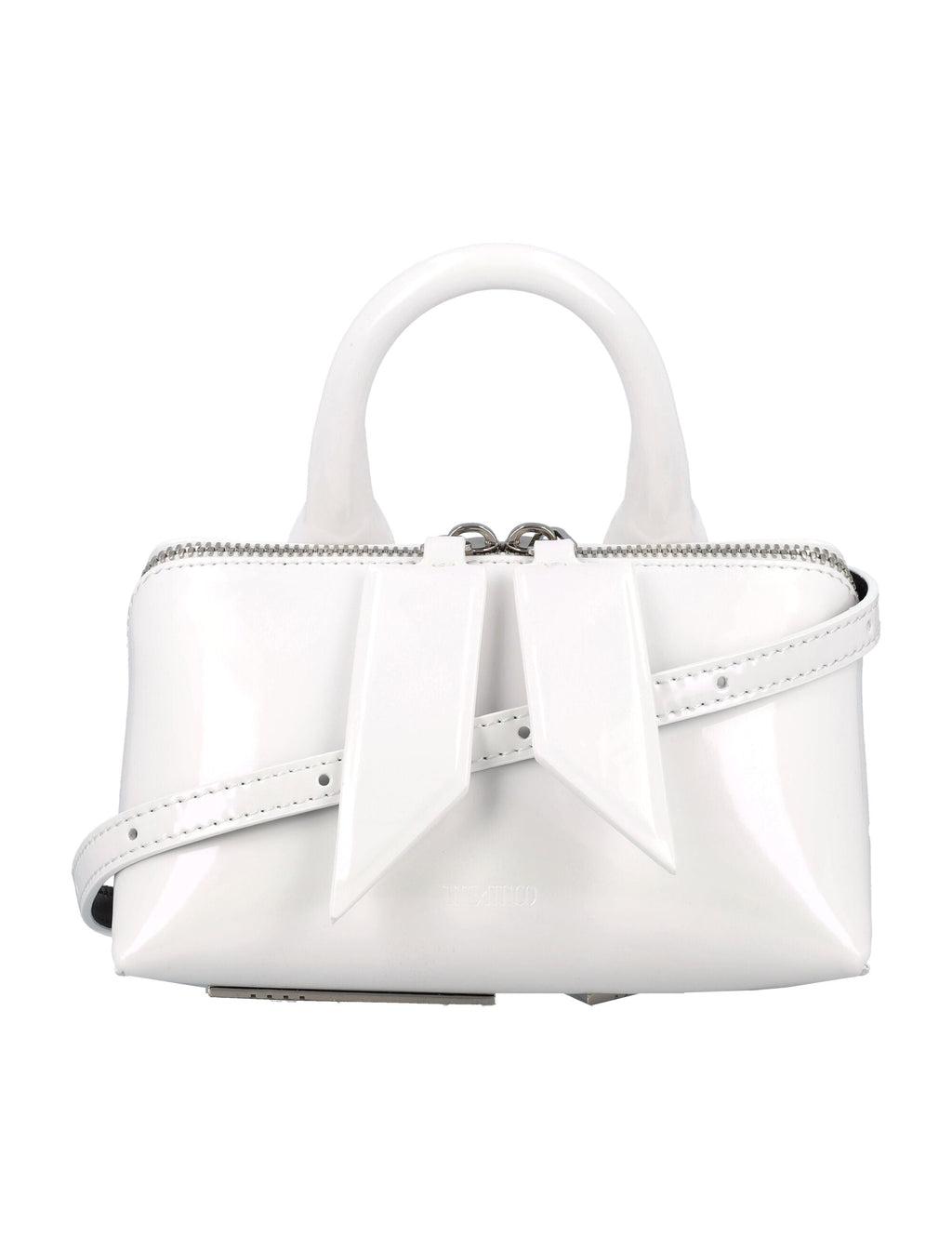 THE ATTICO Elegant Mini Craquelle Leather Handbag with Dual-Zip Closure