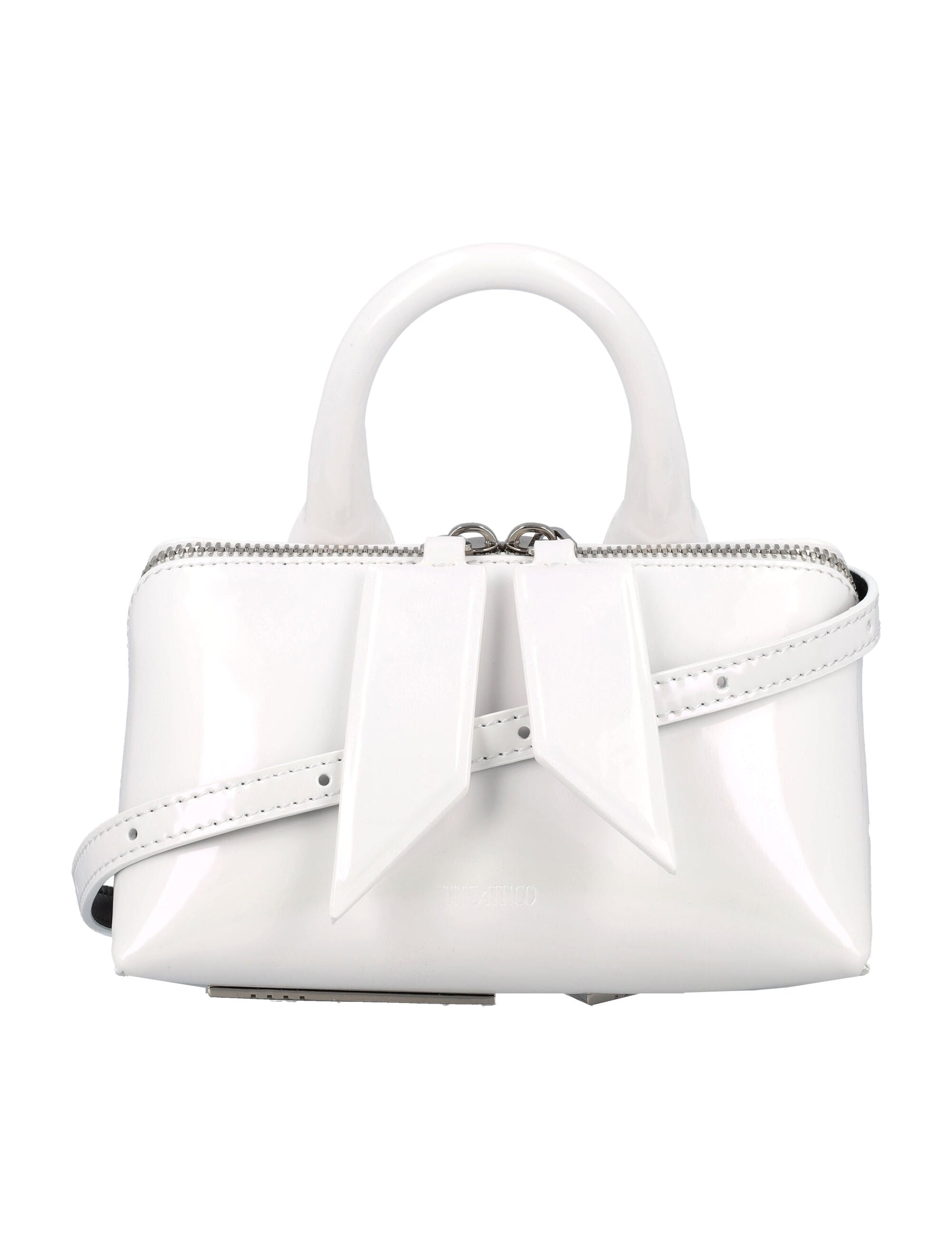 THE ATTICO Elegant Mini Craquelle Leather Handbag with Dual-Zip Closure