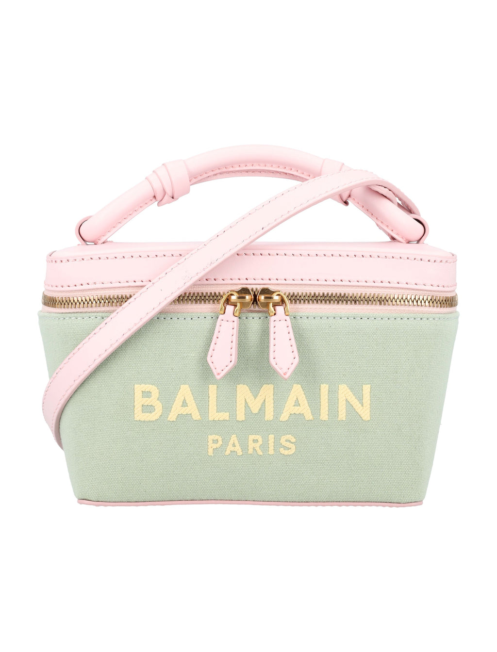 BALMAIN Chic Military-Inspired Mini Vanity Bag - 5.7'H x 8.5'W x 2.8'D