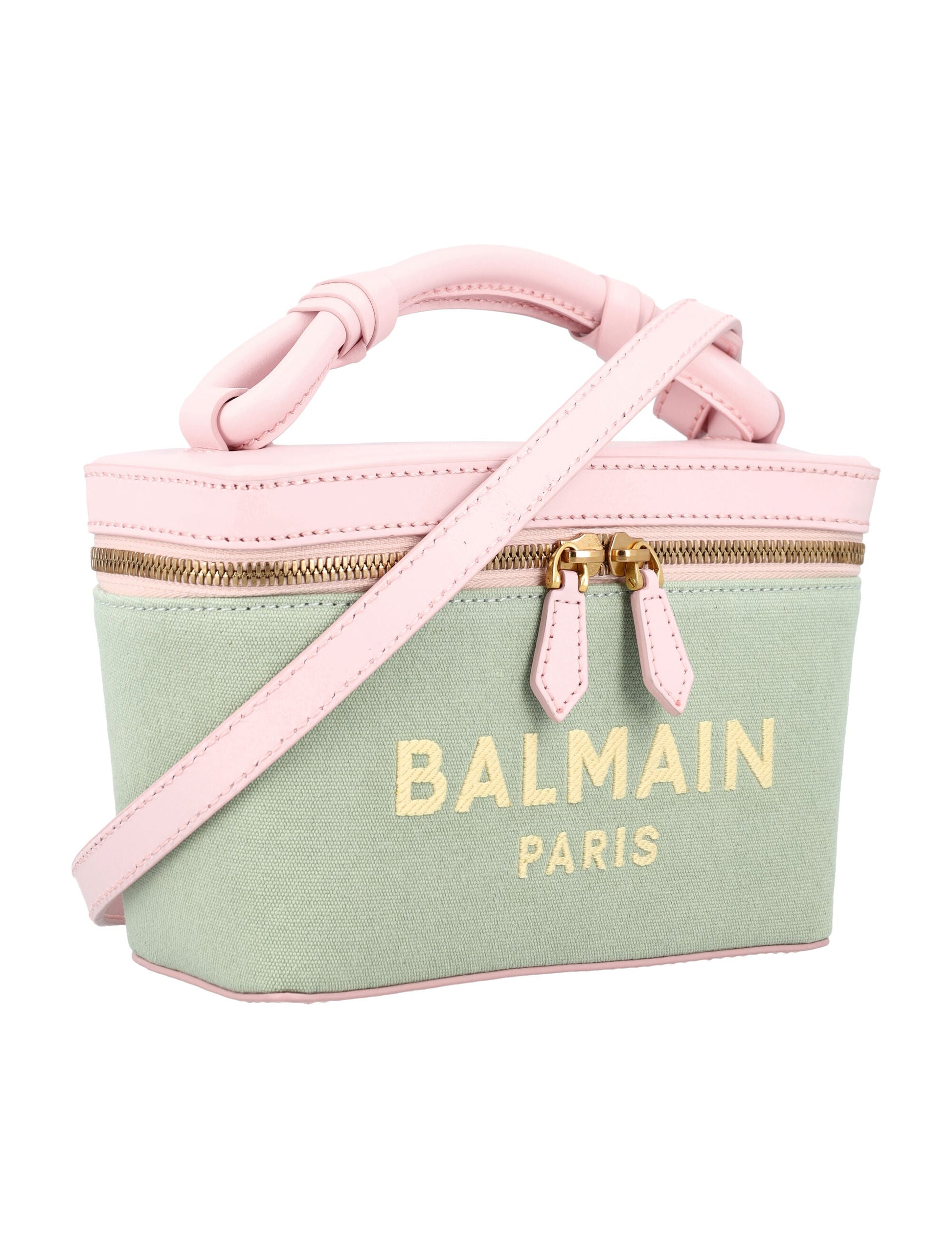 BALMAIN Chic Military-Inspired Mini Vanity Bag - 5.7'H x 8.5'W x 2.8'D
