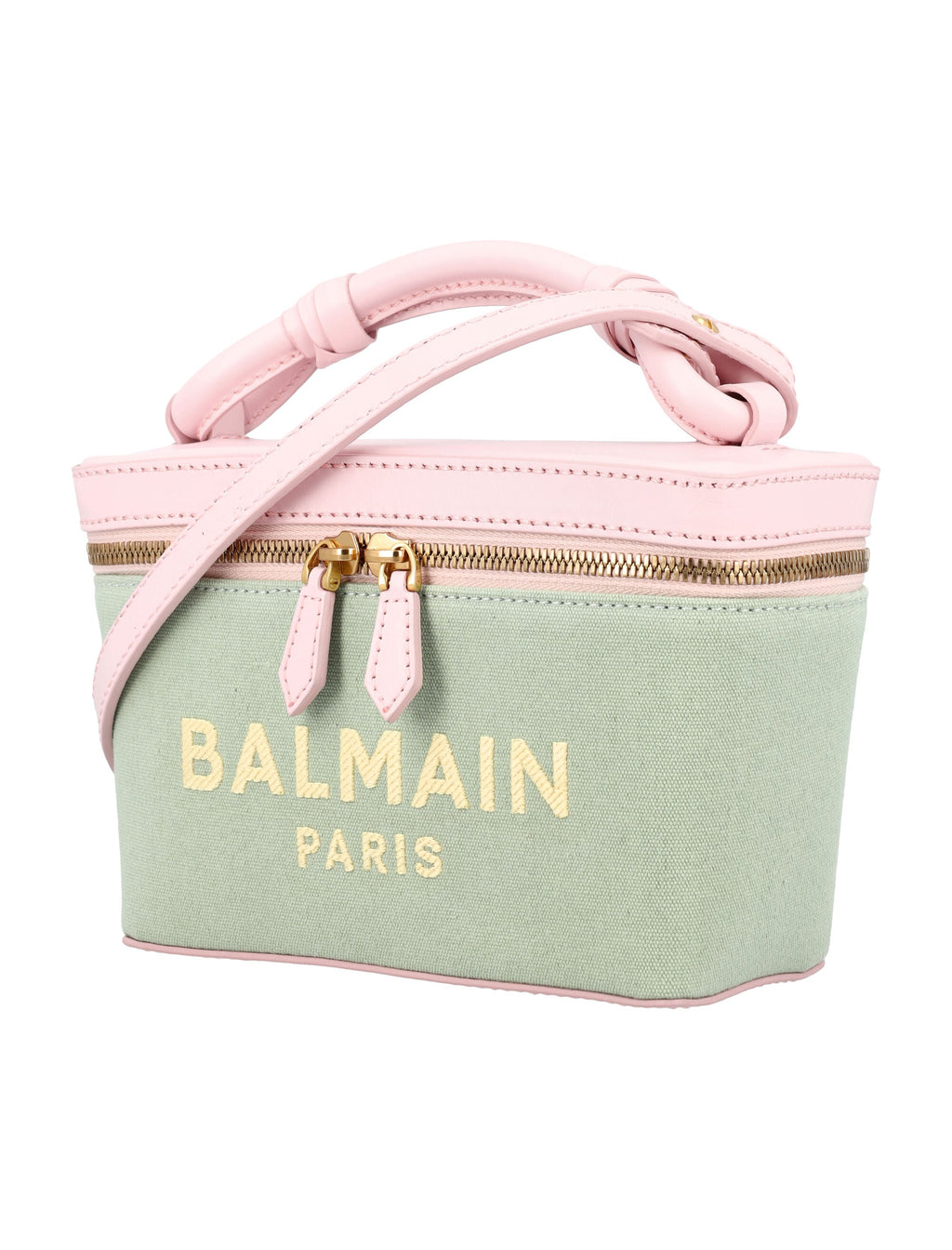 BALMAIN Chic Military-Inspired Mini Vanity Bag - 5.7'H x 8.5'W x 2.8'D