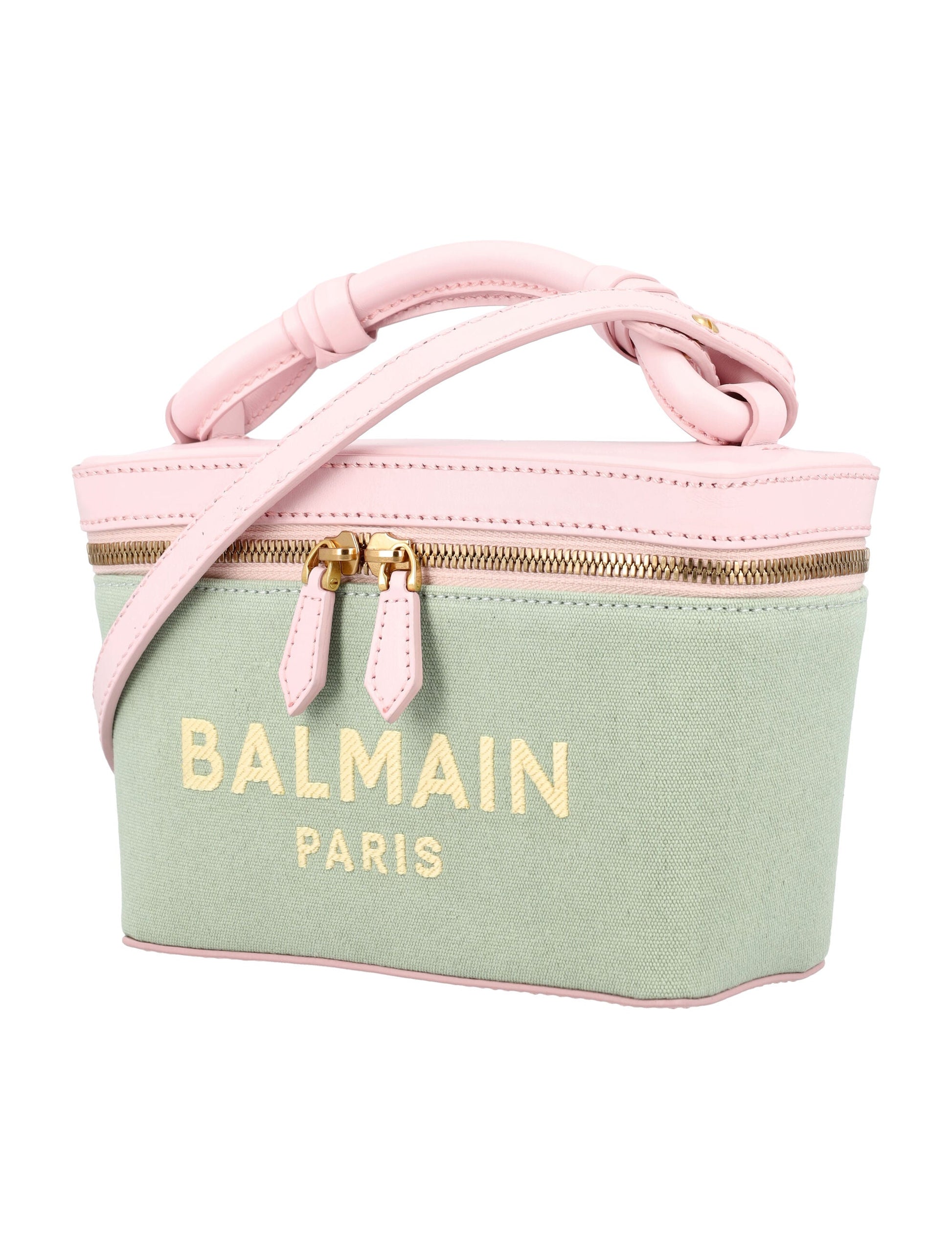 BALMAIN Chic Military-Inspired Mini Vanity Bag - 5.7'H x 8.5'W x 2.8'D