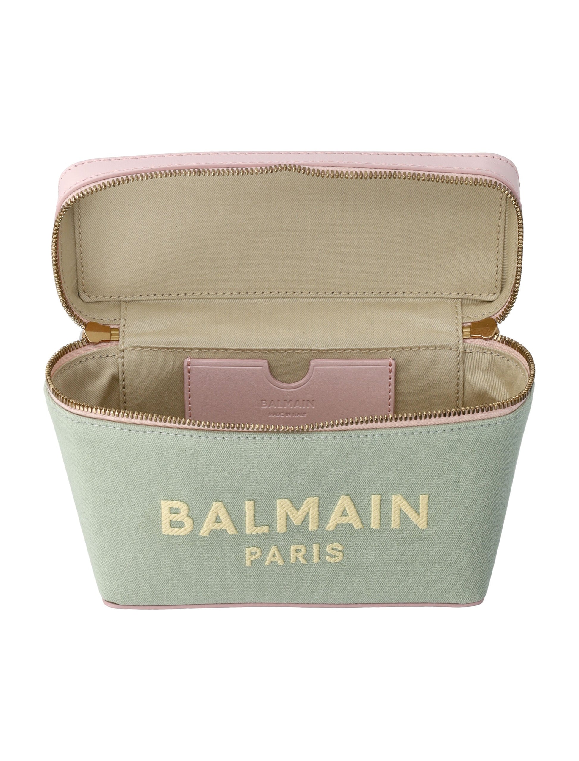 BALMAIN Chic Military-Inspired Mini Vanity Bag - 5.7'H x 8.5'W x 2.8'D