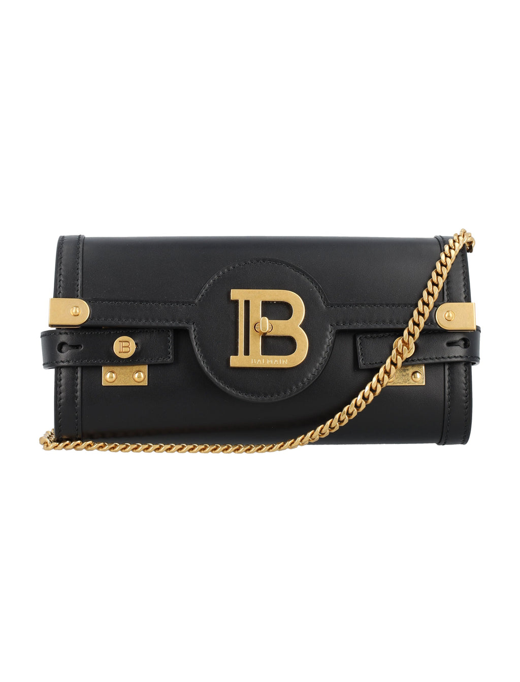 BALMAIN Elegant Mini Clutch with Gold-Tone Hardware - 4.5' x 8.9' x 1.8'