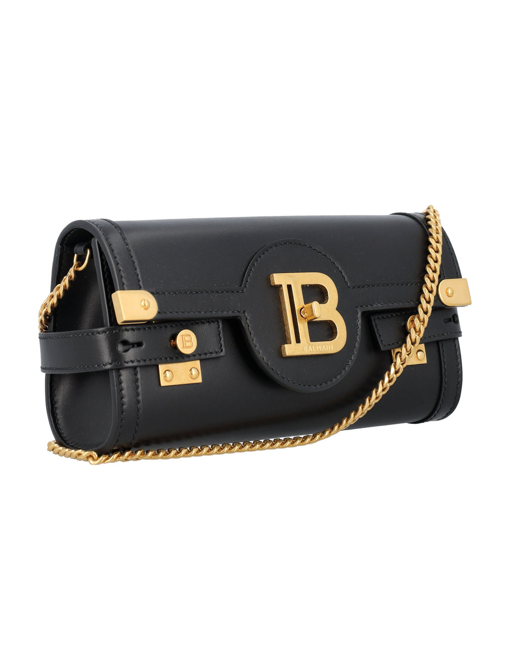 BALMAIN Elegant Mini Clutch with Gold-Tone Hardware - 4.5' x 8.9' x 1.8'
