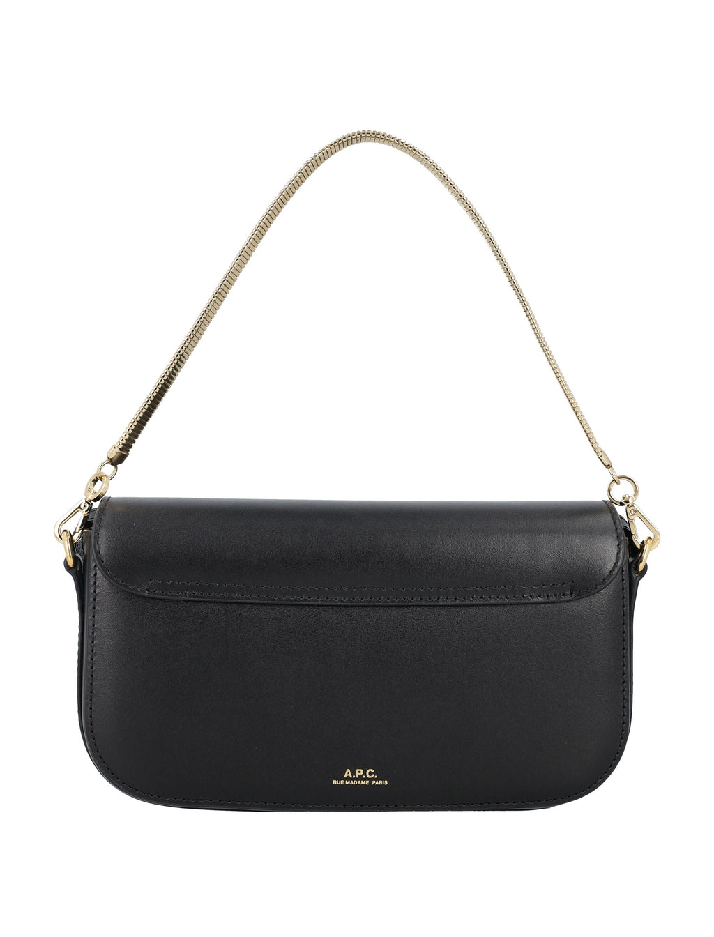 A.P.C. Elegant Leather Mini Clutch with Detachable Chain Strap - 4.3'H x 8'W x 1.6'D
