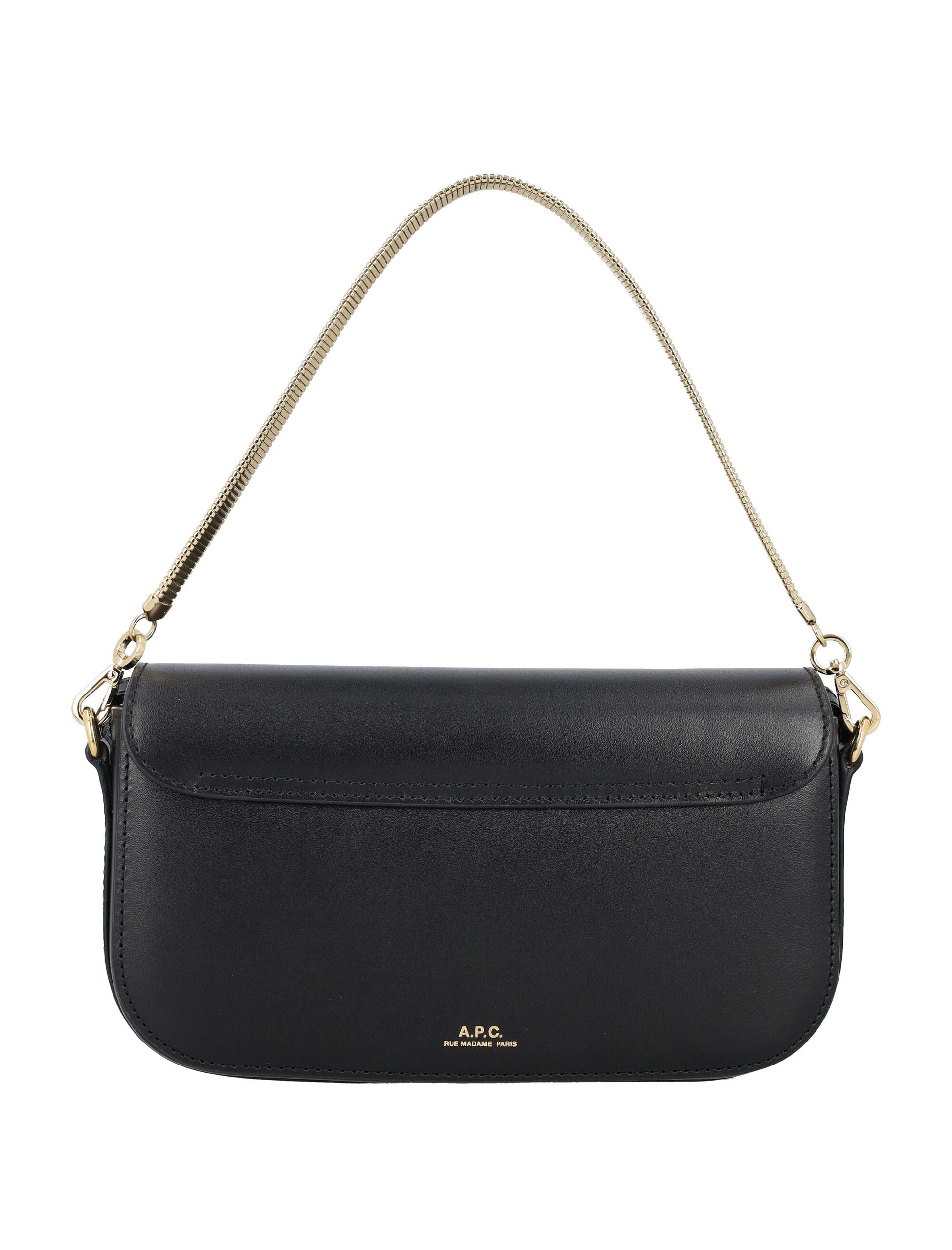A.P.C. Elegant Leather Mini Clutch with Detachable Chain Strap - 4.3'H x 8'W x 1.6'D