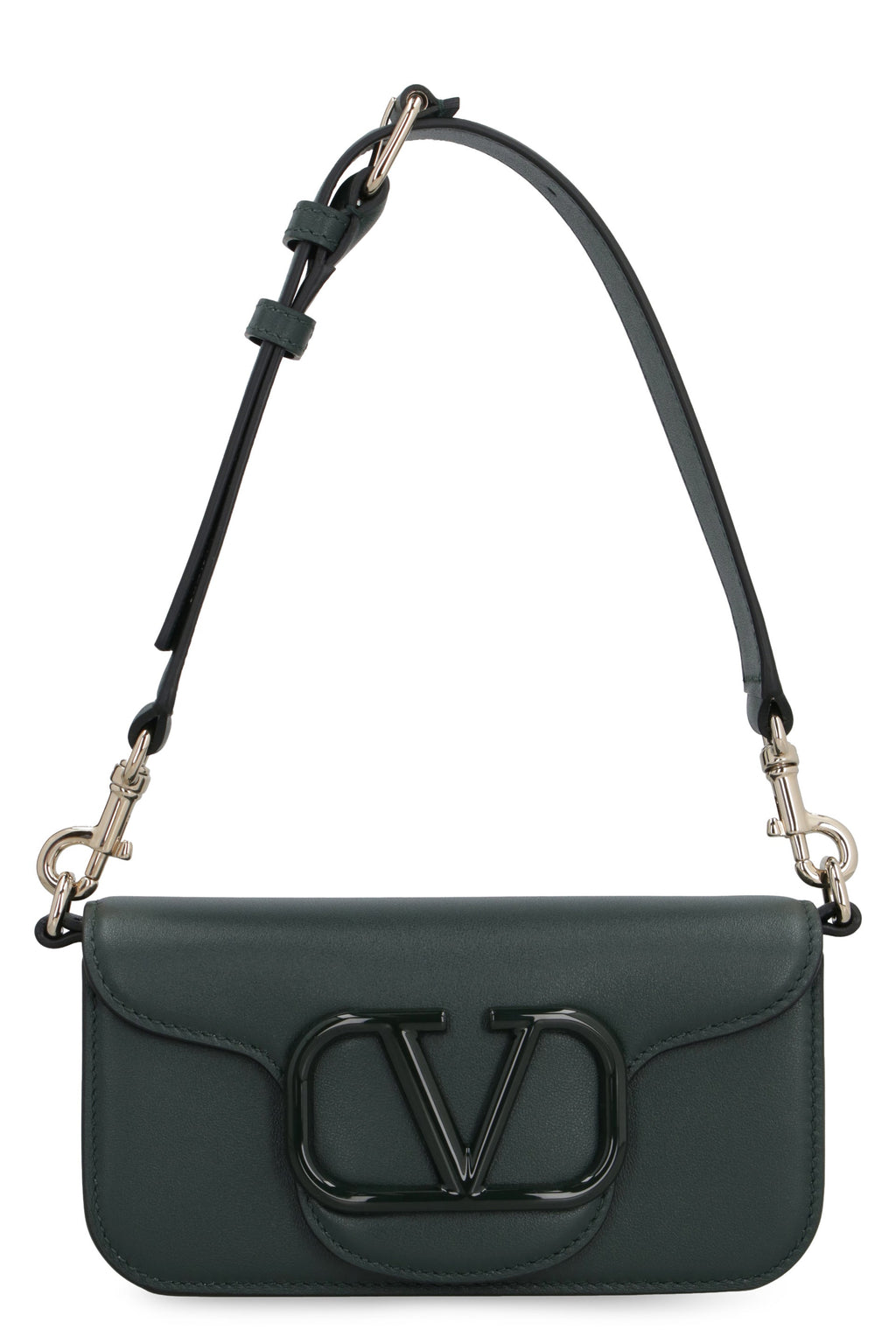 VALENTINO 'Mini Luxe Leather Crossbody Bag for Men with Gold-Tone Hardware - Green'