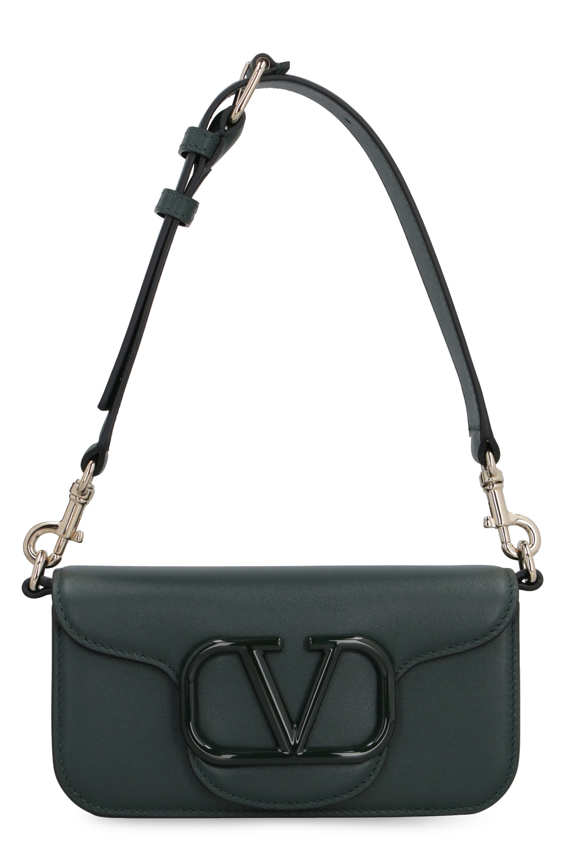 VALENTINO 'Mini Luxe Leather Crossbody Bag for Men with Gold-Tone Hardware - Green'