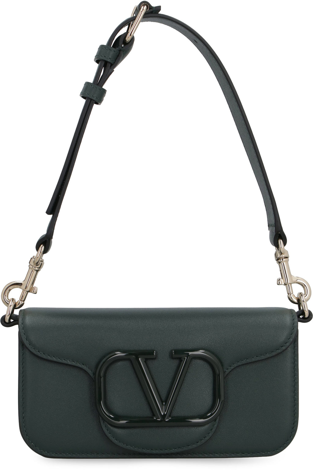 VALENTINO 'Mini Luxe Leather Crossbody Bag for Men with Gold-Tone Hardware - Green'