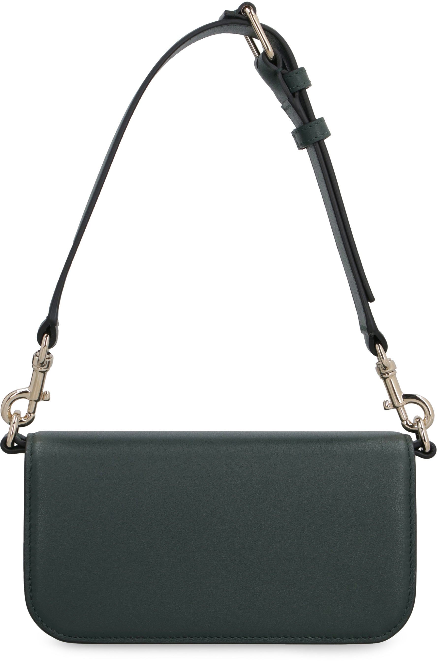 VALENTINO 'Mini Luxe Leather Crossbody Bag for Men with Gold-Tone Hardware - Green'