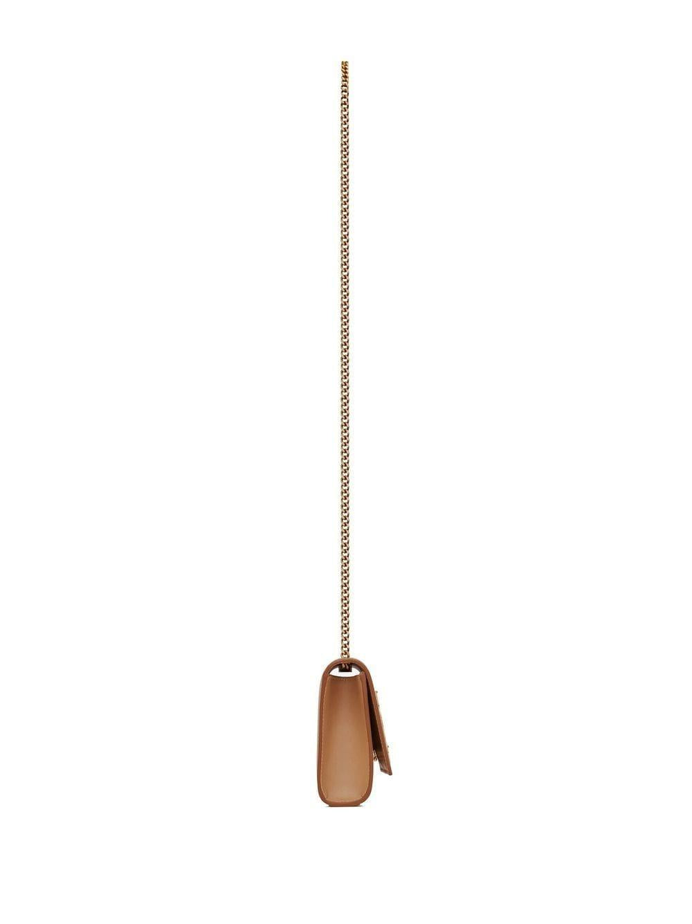 SAINT LAURENT Vintage Brown Gold Shoulder Handbag for Women - FW23 Collection
