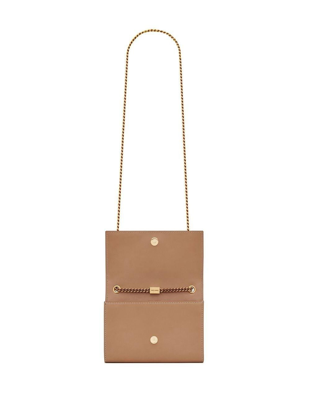 SAINT LAURENT Vintage Brown Gold Shoulder Handbag for Women - FW23 Collection