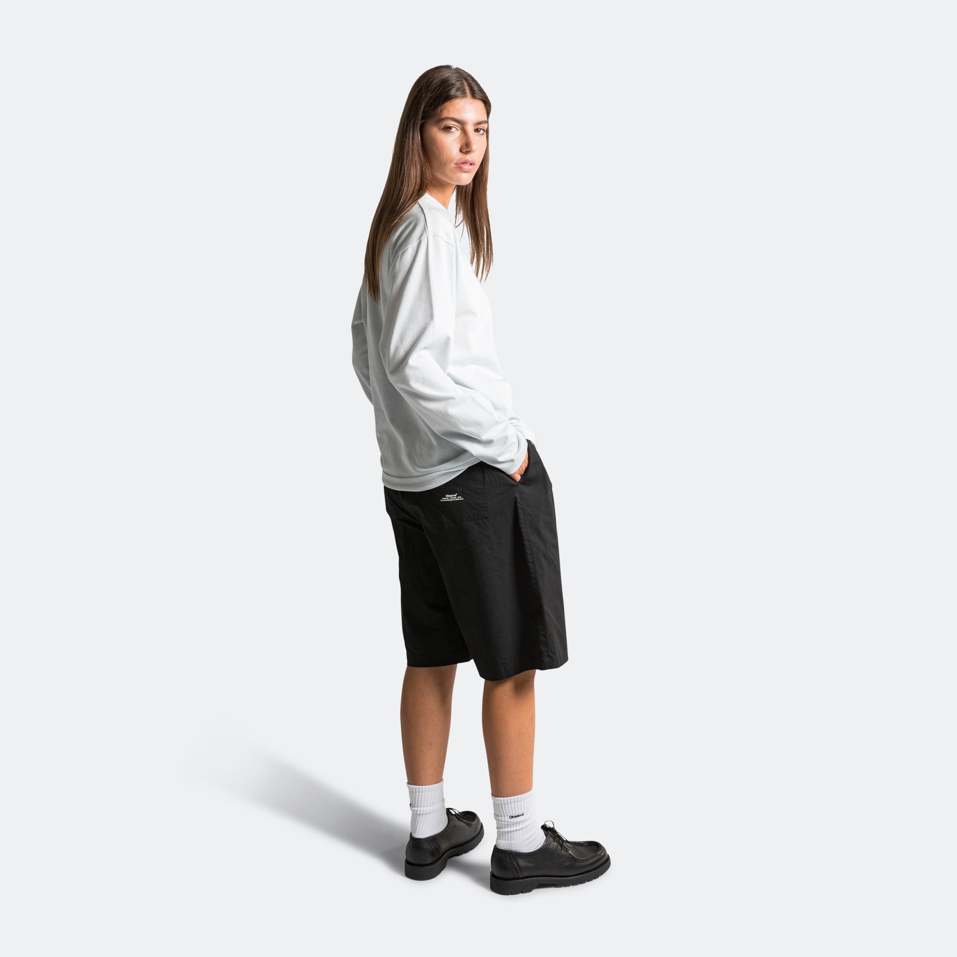 Pleated Wide Short - Black