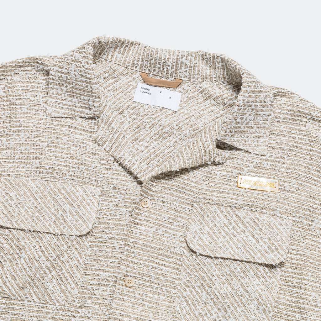 AB Shirt - Khaki Striped Snarl Ribbon Tweed