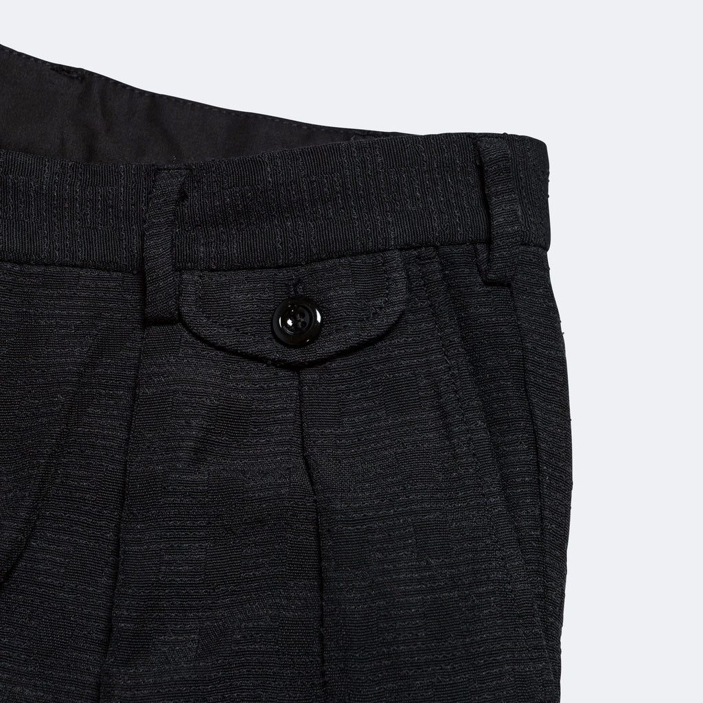 Inverted Pleat Pant - Black Grid/Check Recycled Cotton Tweed
