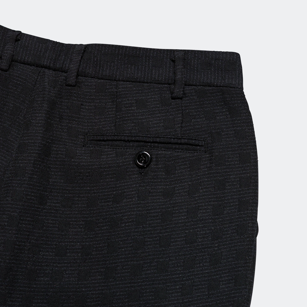 Inverted Pleat Pant - Black Grid/Check Recycled Cotton Tweed