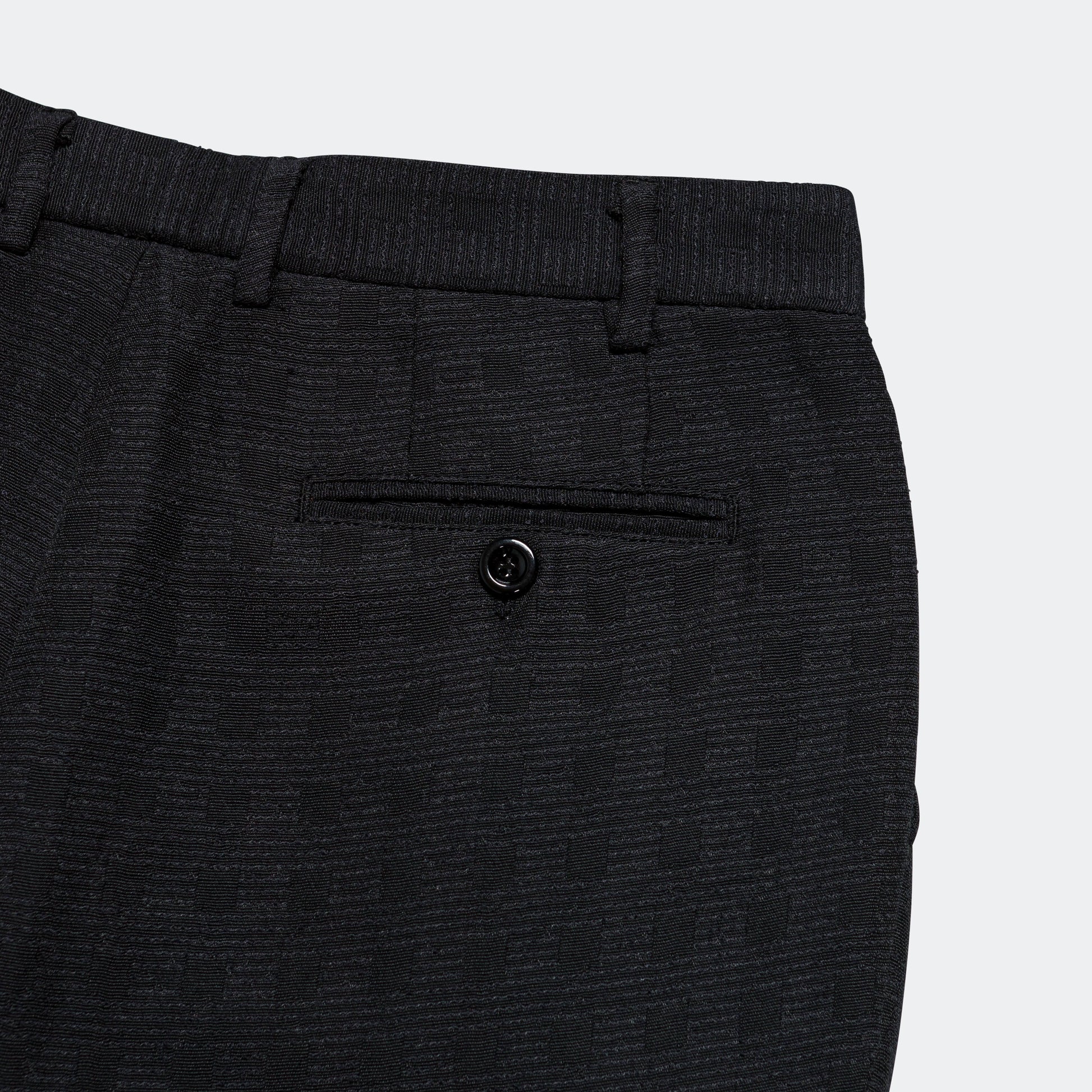 Inverted Pleat Pant - Black Grid/Check Recycled Cotton Tweed