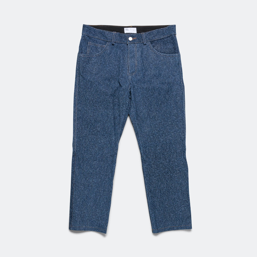 Leather Denim Ern Pant - Tweed Effect Denim Printed Debossed Nubuck