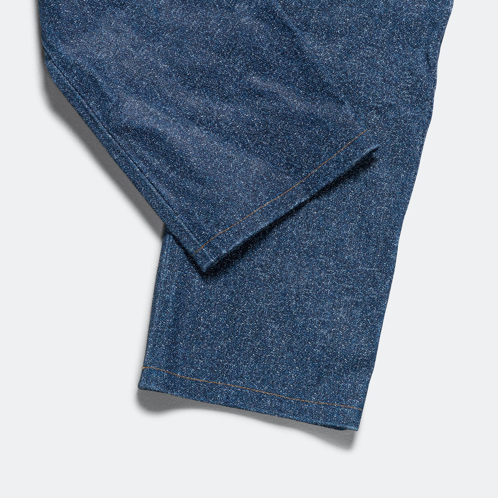 Leather Denim Ern Pant - Tweed Effect Denim Printed Debossed Nubuck