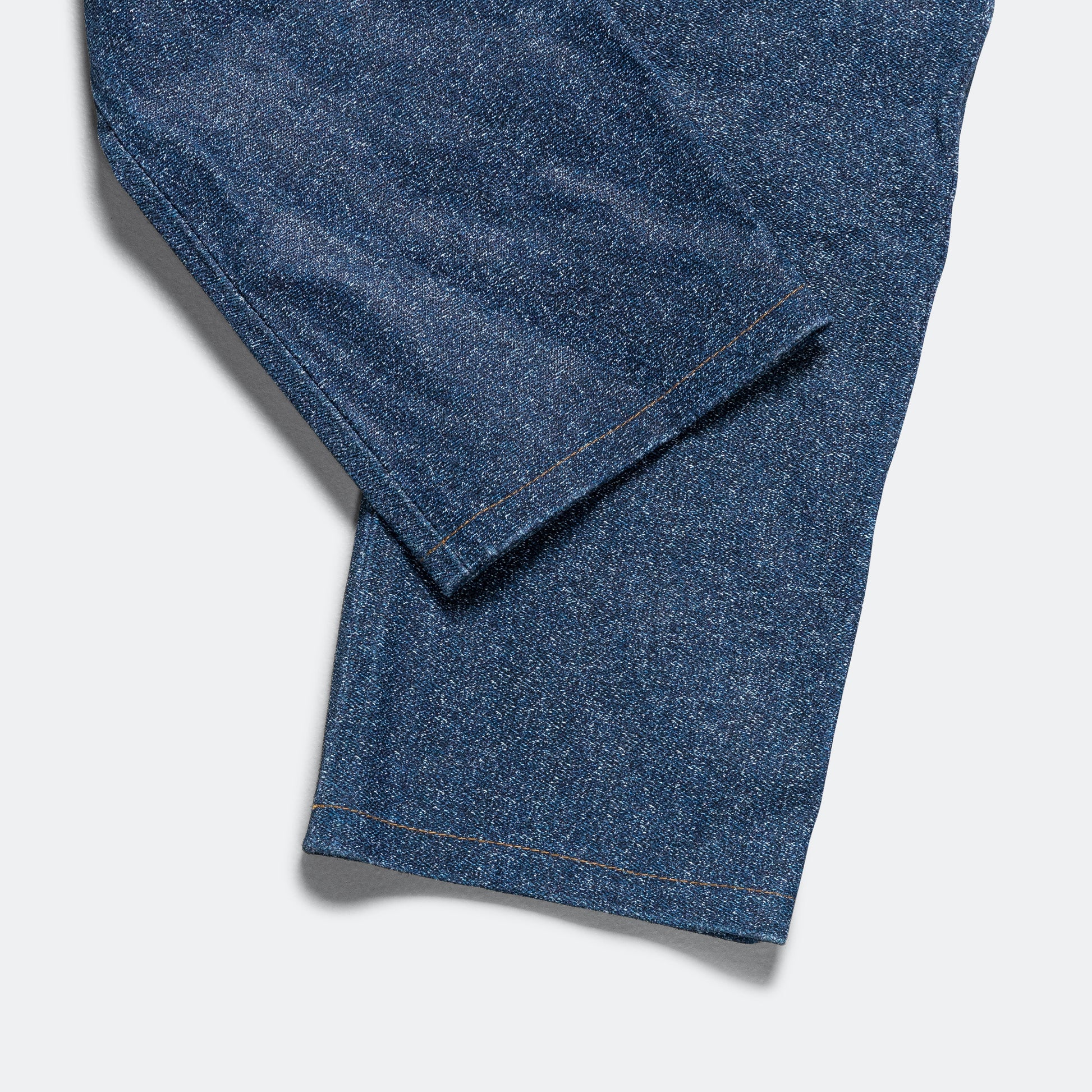 Leather Denim Ern Pant - Tweed Effect Denim Printed Debossed Nubuck