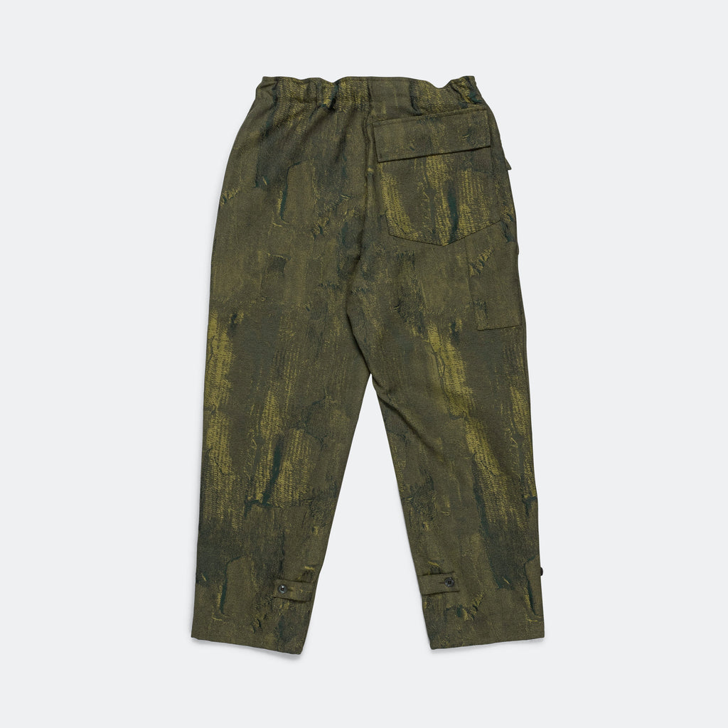 Mil Pant - Olive Brushstroke Cotton Damask