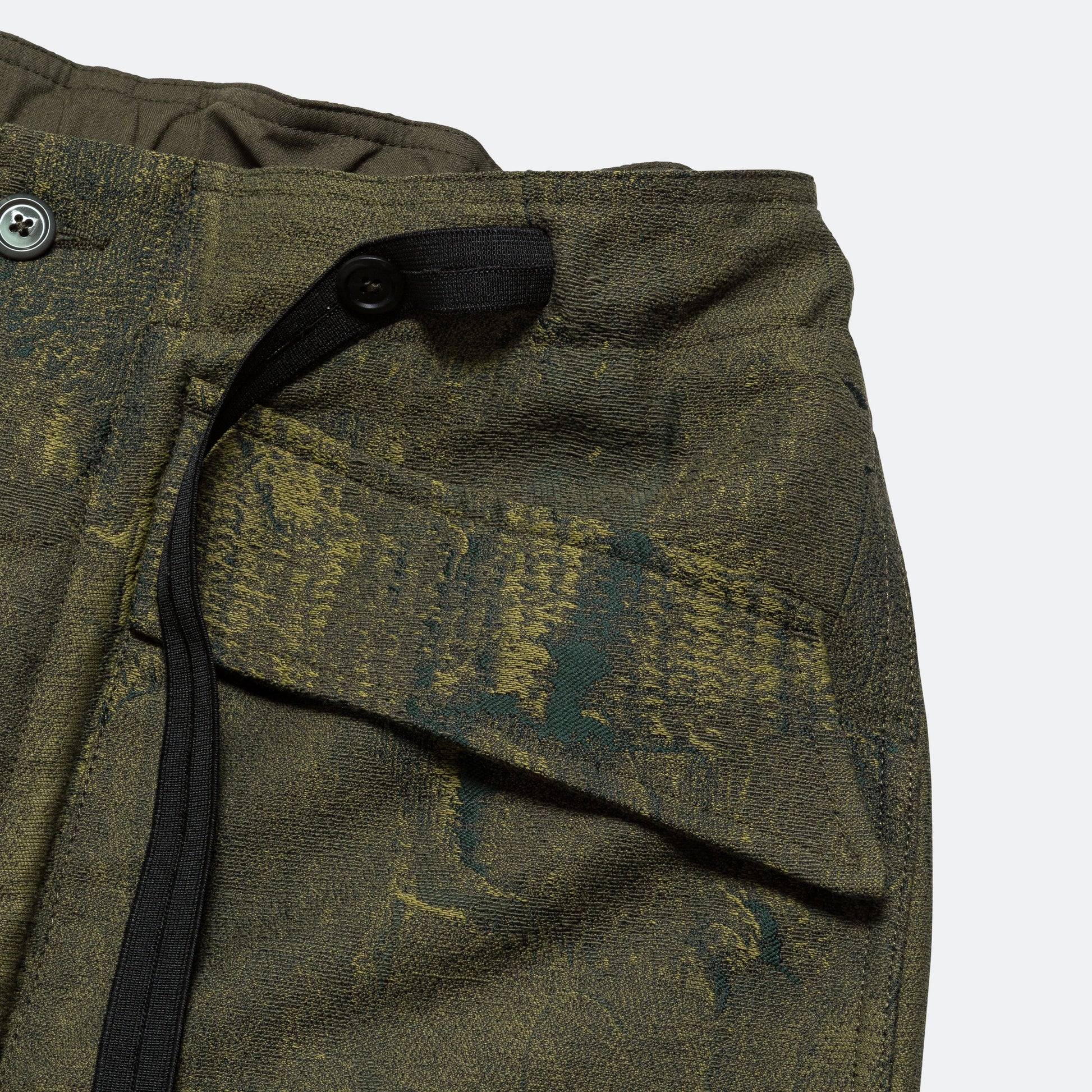 Mil Pant - Olive Brushstroke Cotton Damask