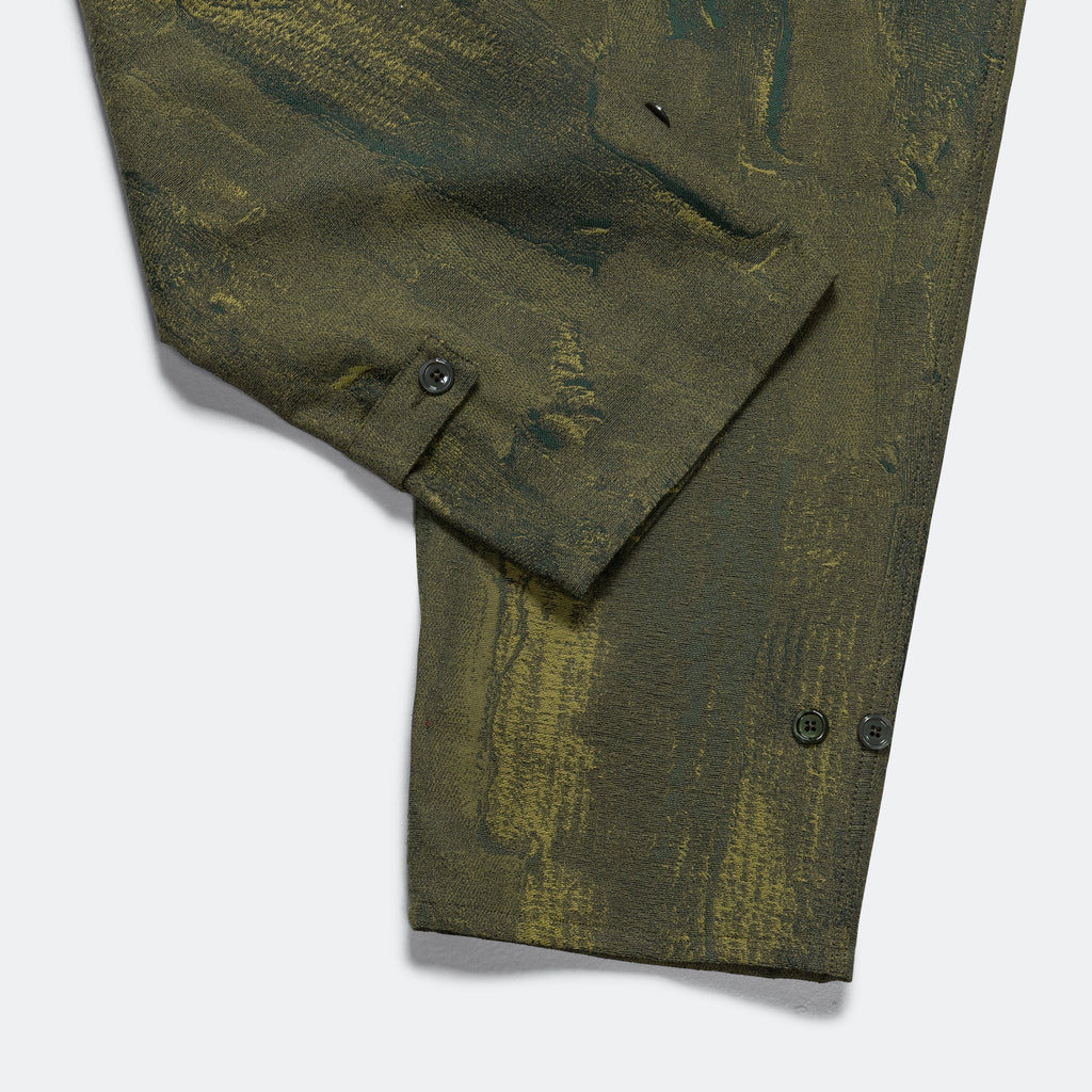 Mil Pant - Olive Brushstroke Cotton Damask