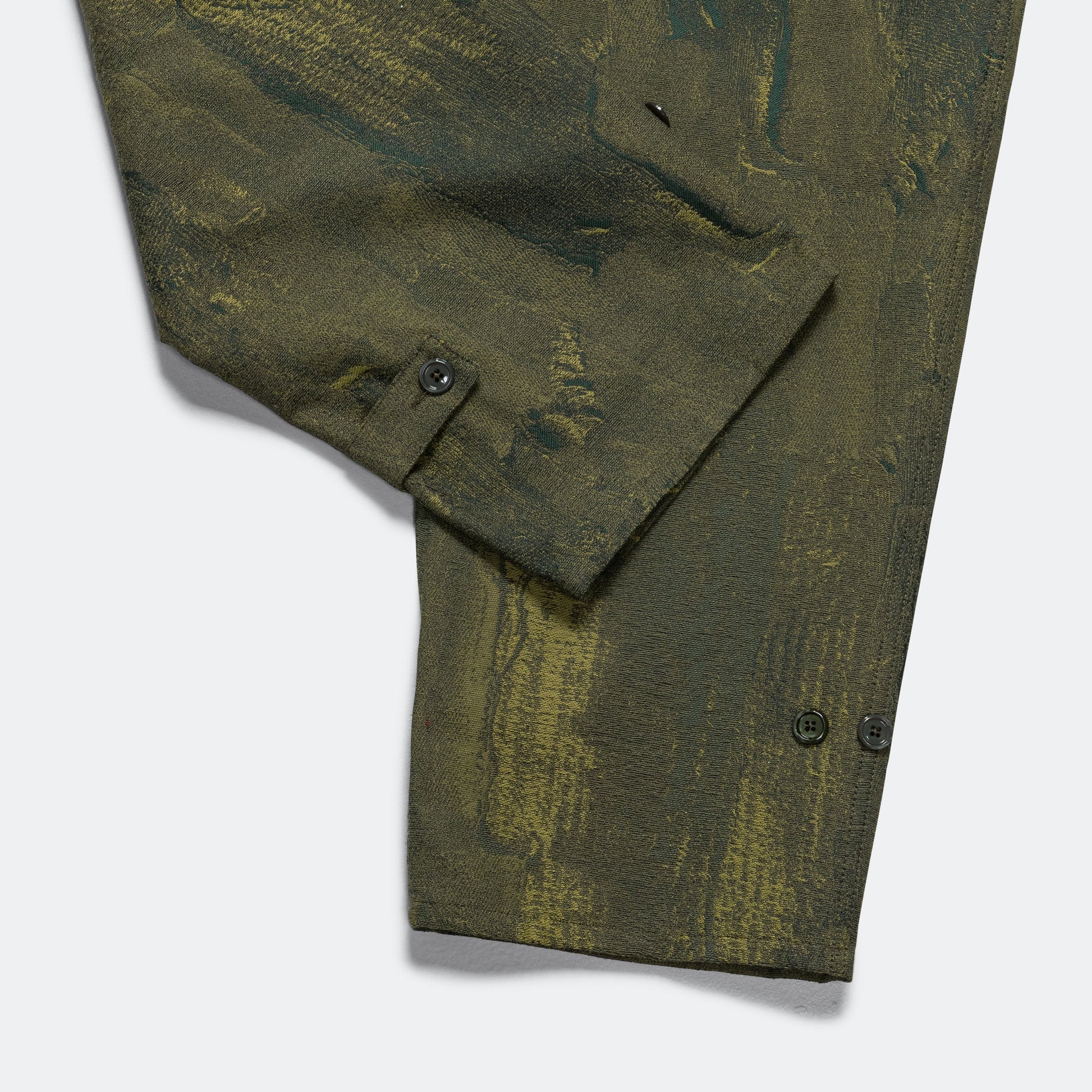 Mil Pant - Olive Brushstroke Cotton Damask