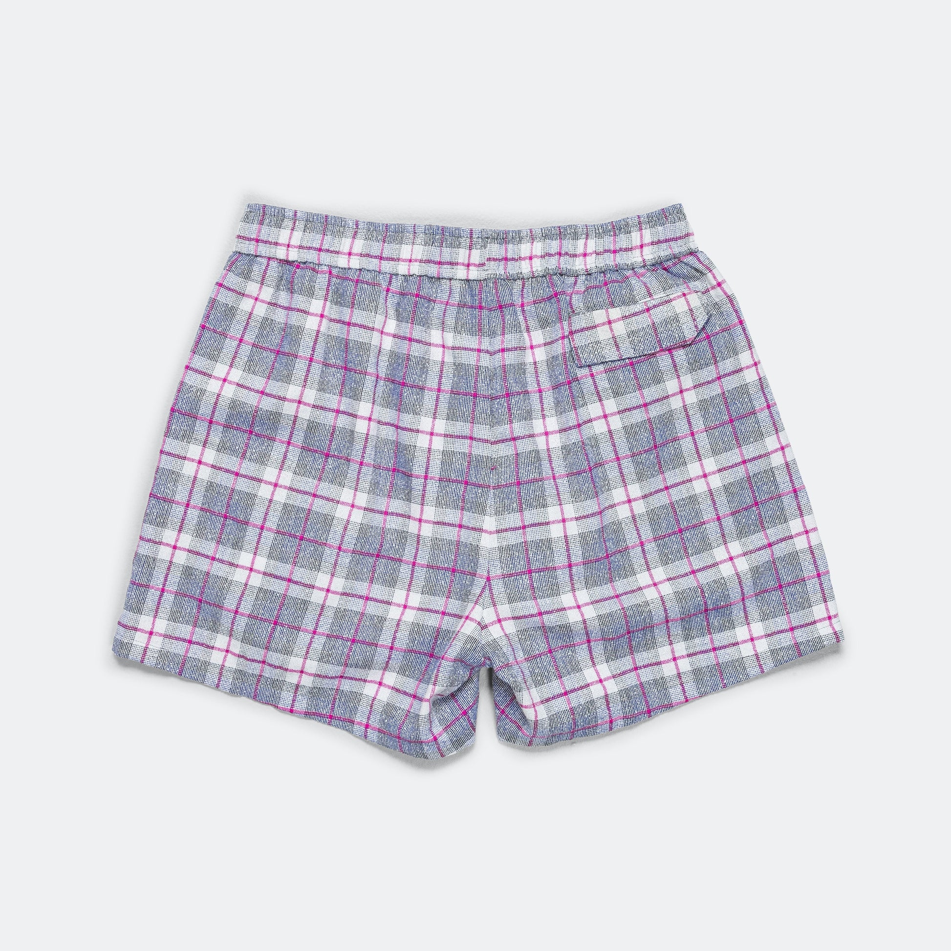 P Short - Blue/Pink Boucle Yarn V. Wool Plaid