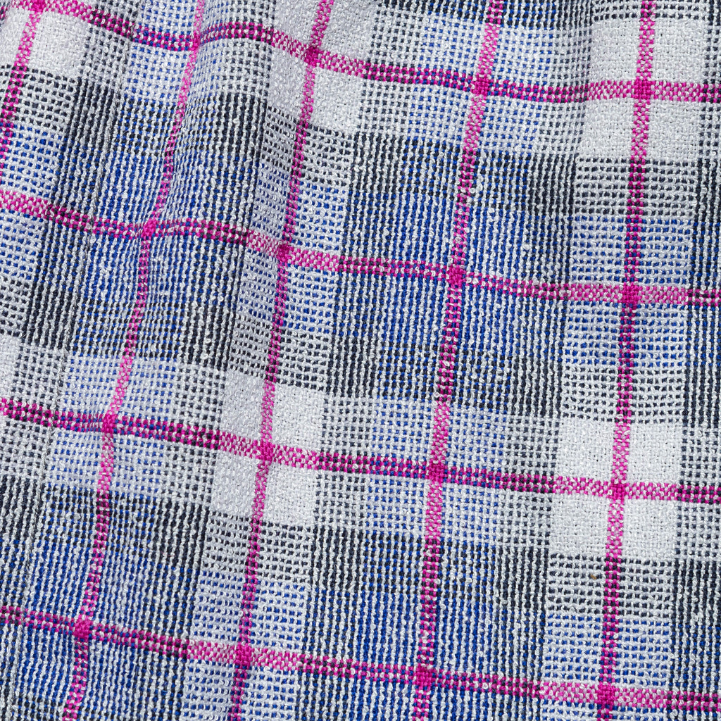 P Short - Blue/Pink Boucle Yarn V. Wool Plaid